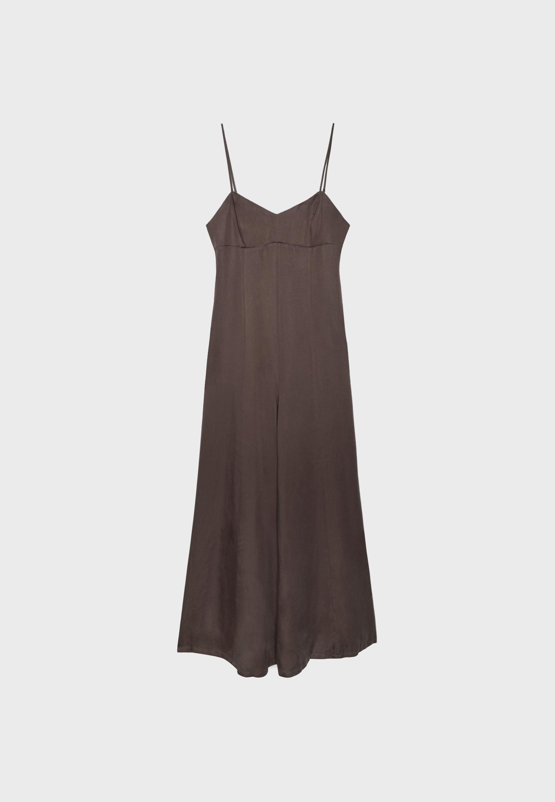 Strappy wide-leg jumpsuit — Brown