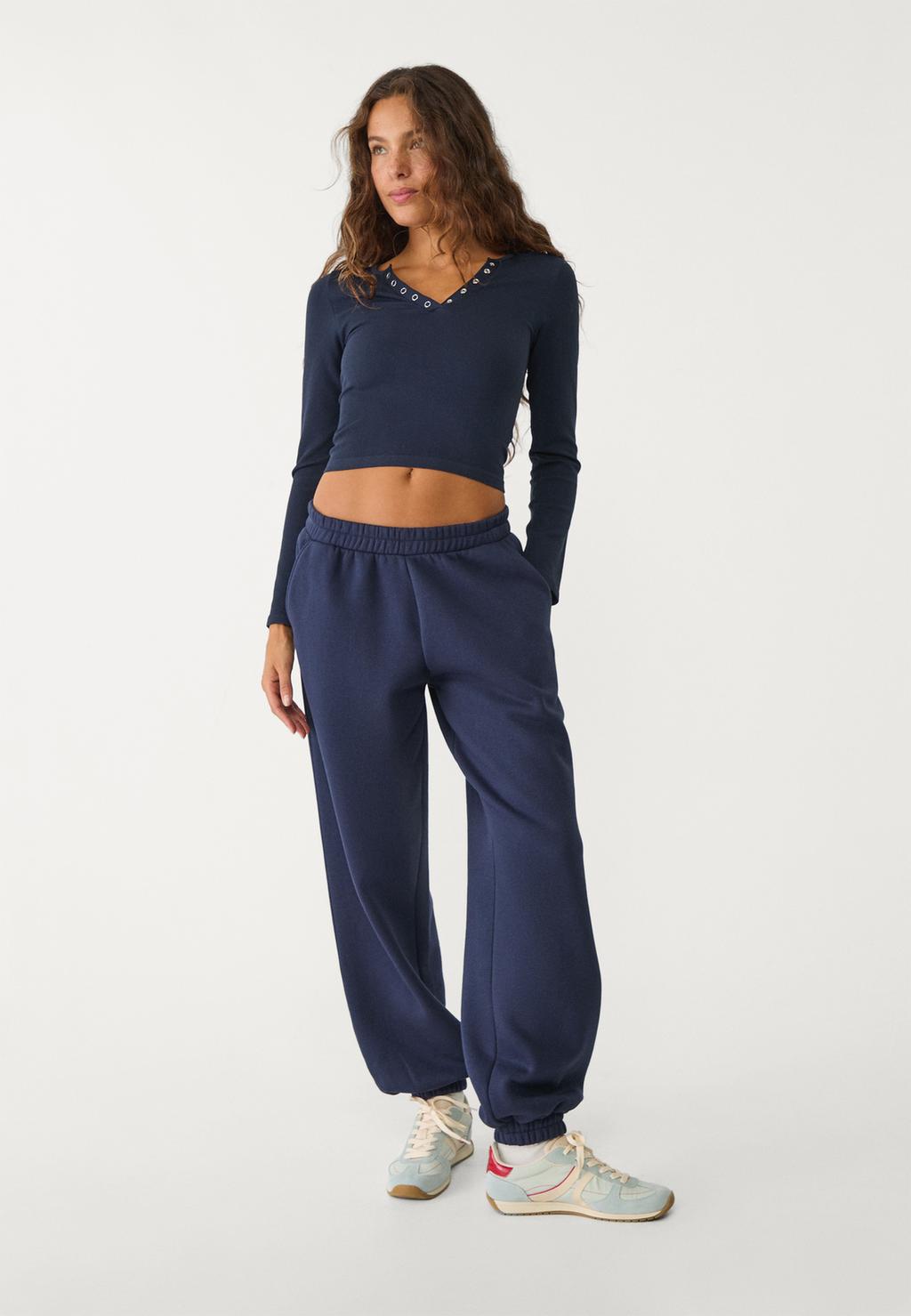 Pantalon jogger en molleton boyfriend