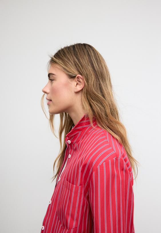 camisa basica bolsillo popelin rayas