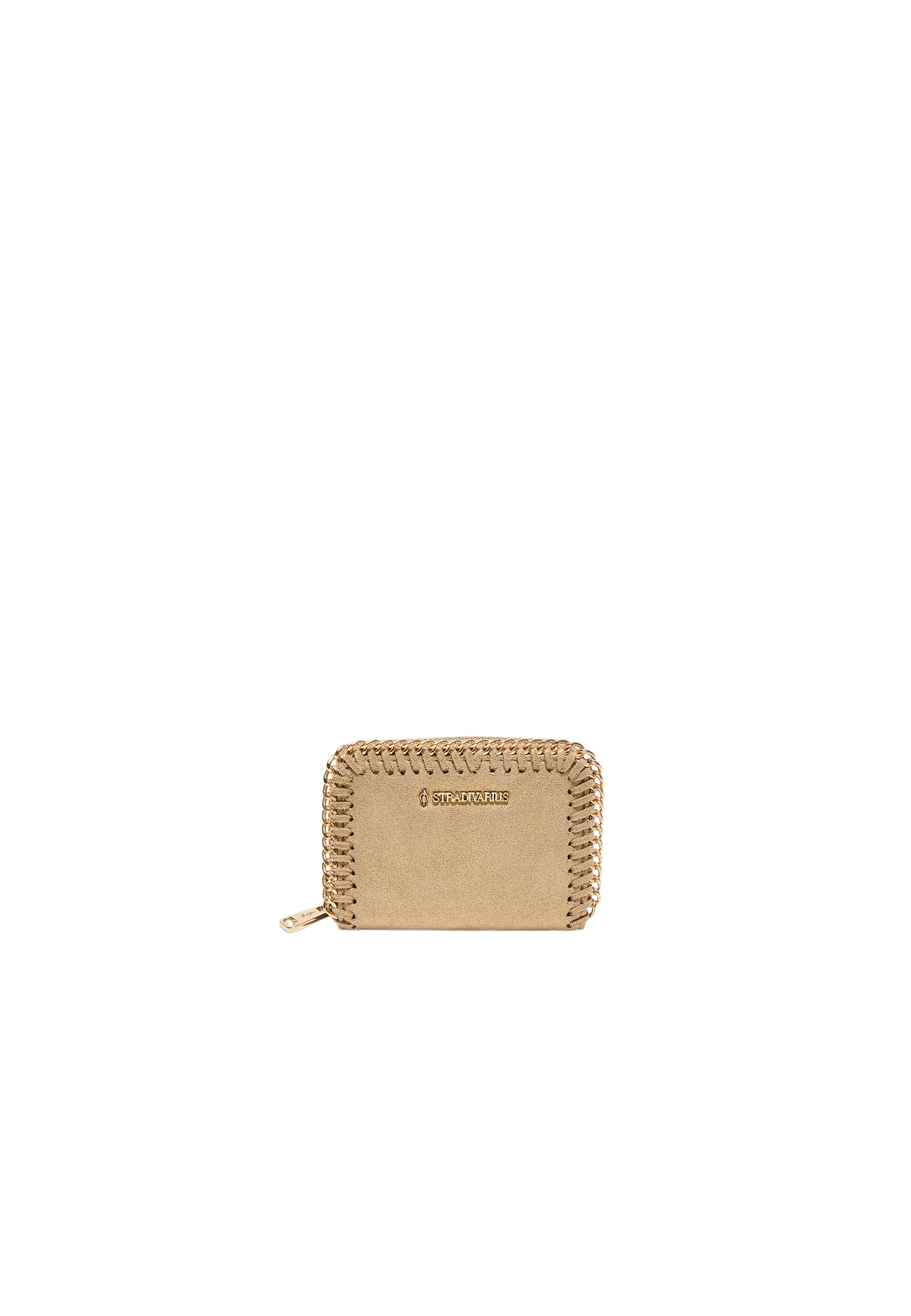 Card holder purse with chain detail — Yellow