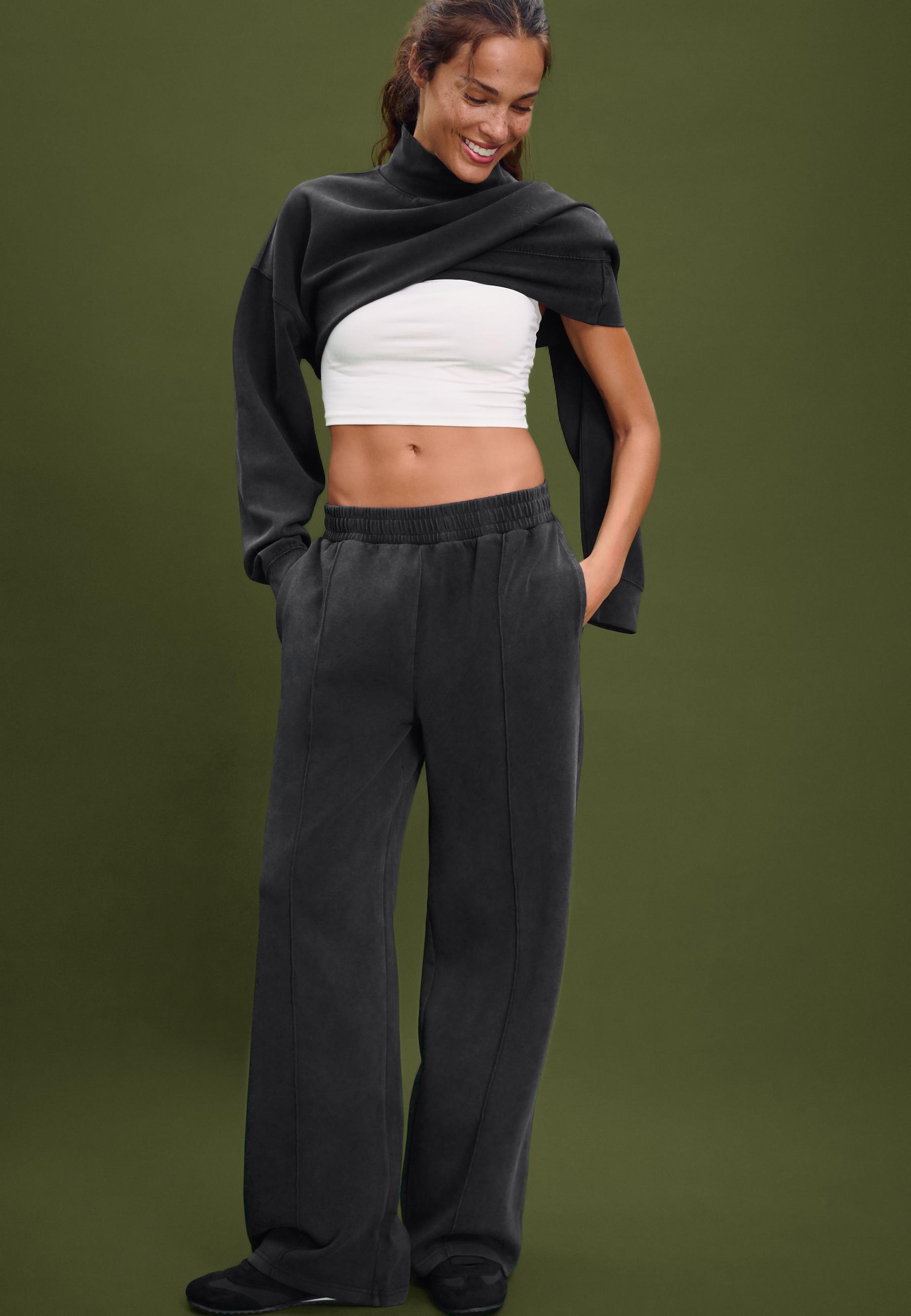Soft-touch interlock jogger trousers — Dark grey