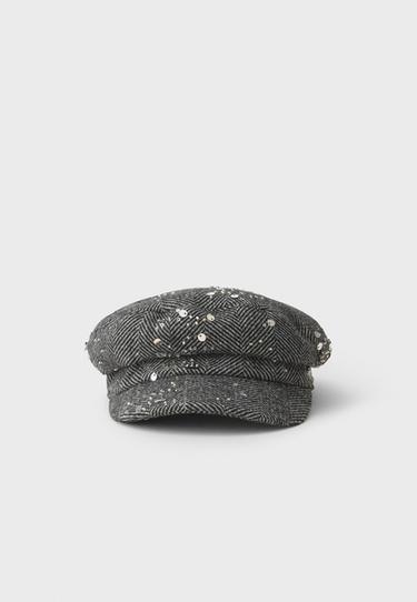 Rhinestones sailor cap — Grey melange 1