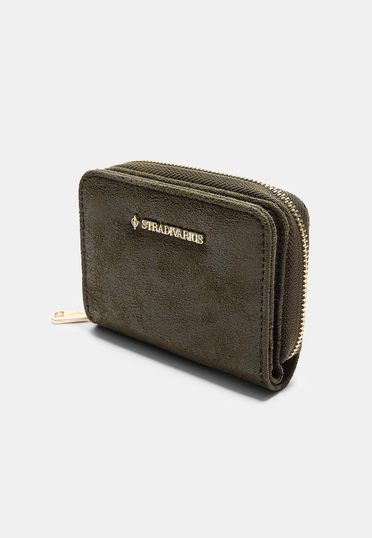 monedero tarjetero cremallera efecto ante