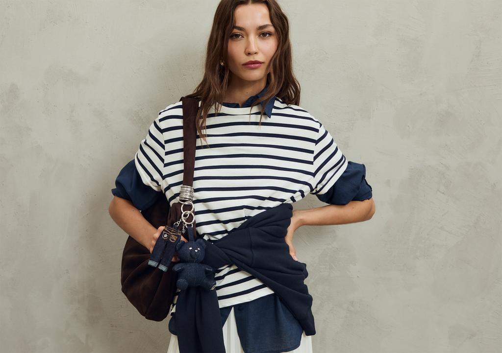 Basic heavy weight striped boxy fit T-shirt