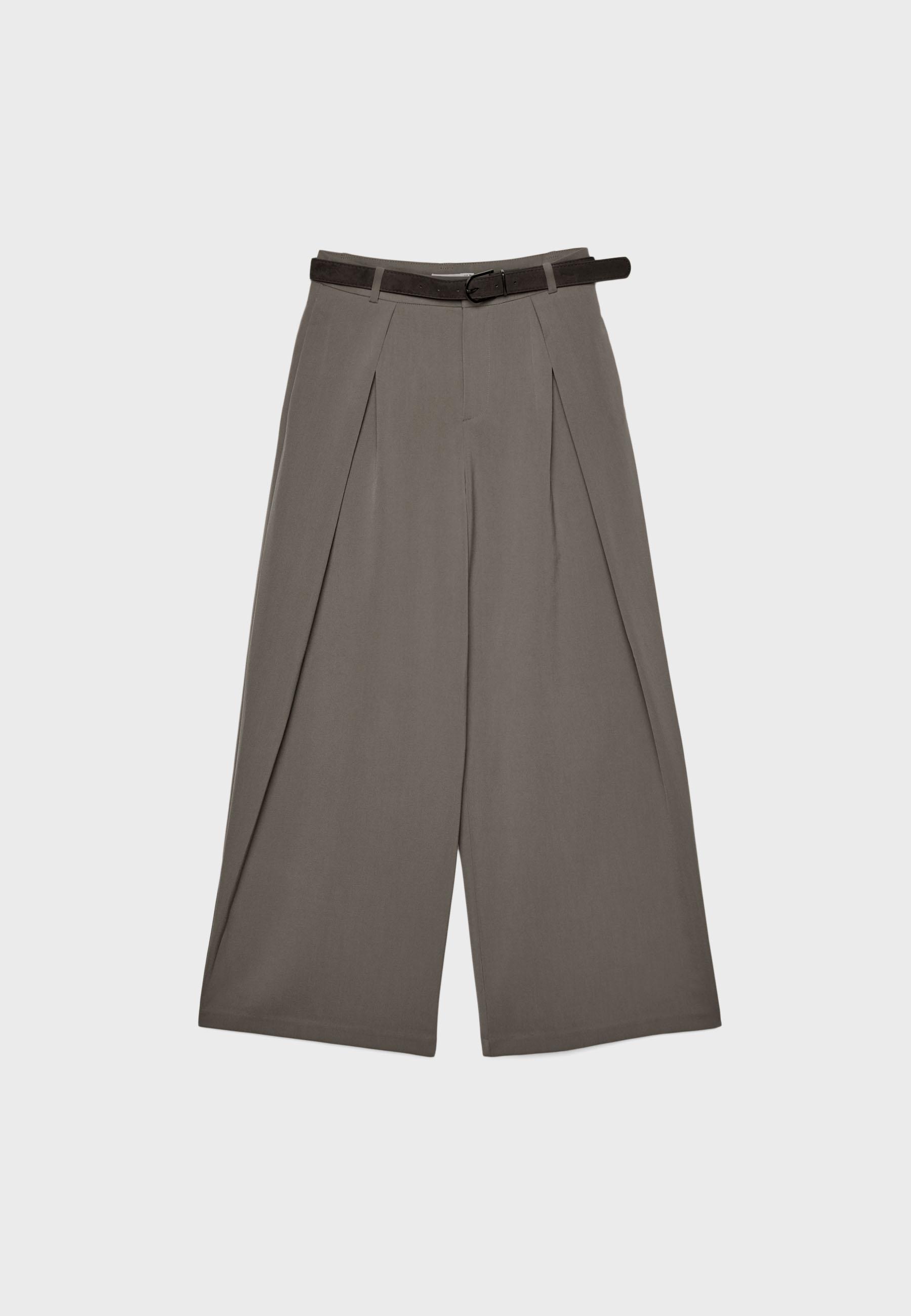 Maxi pensli kemerli pantolon - Görsel 10