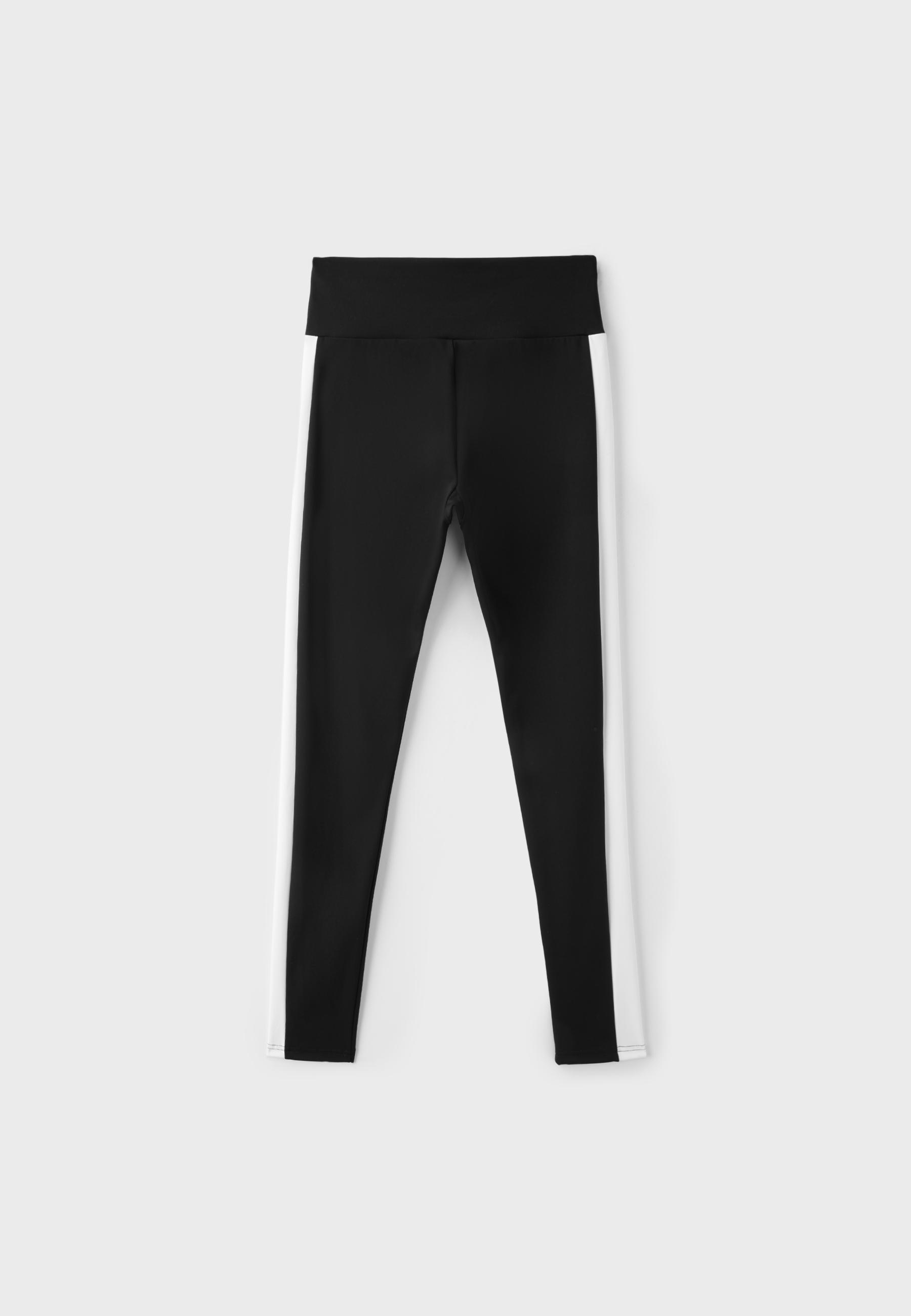 Side-stripe leggings — Black