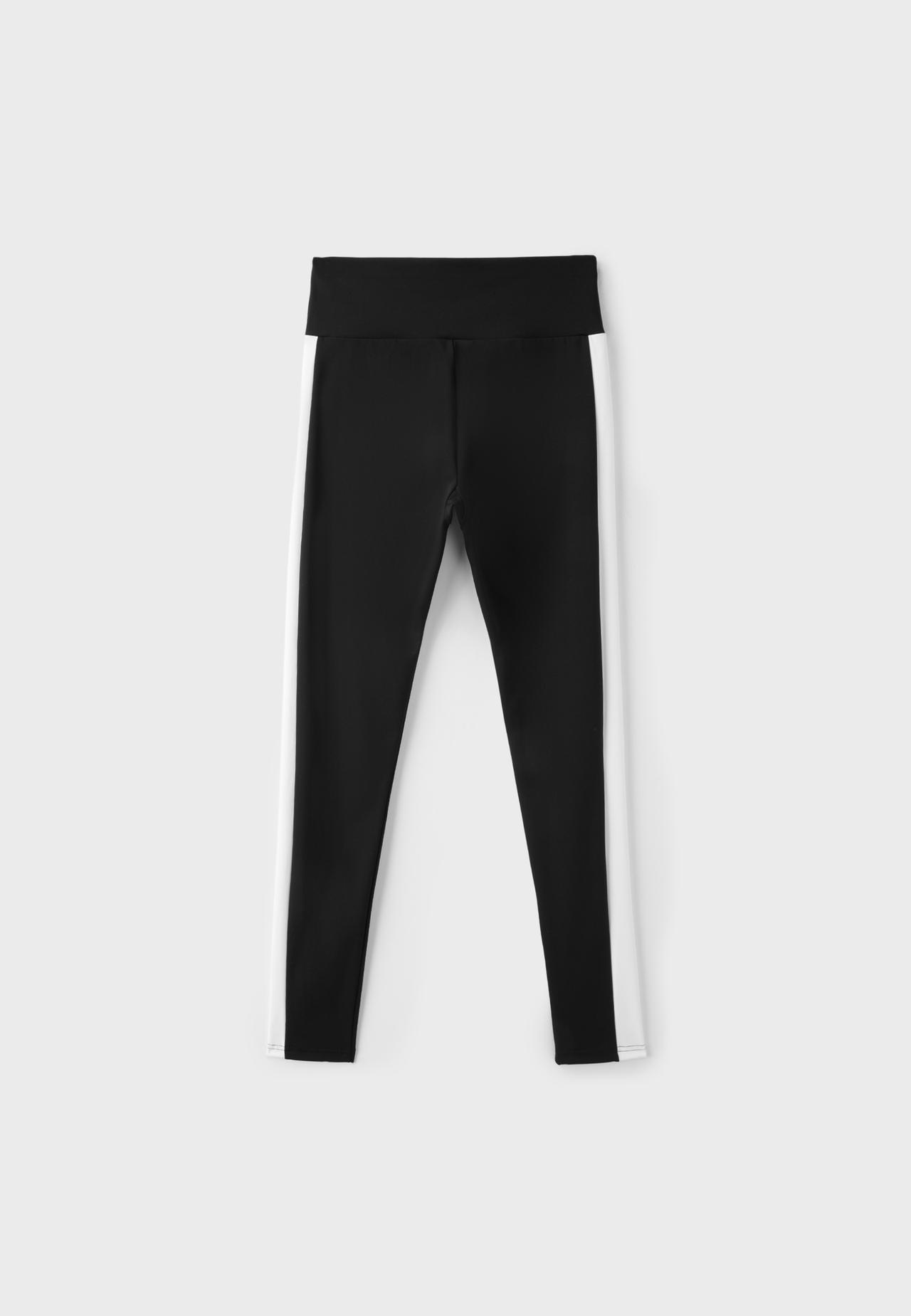 Side-stripe leggings — Black
