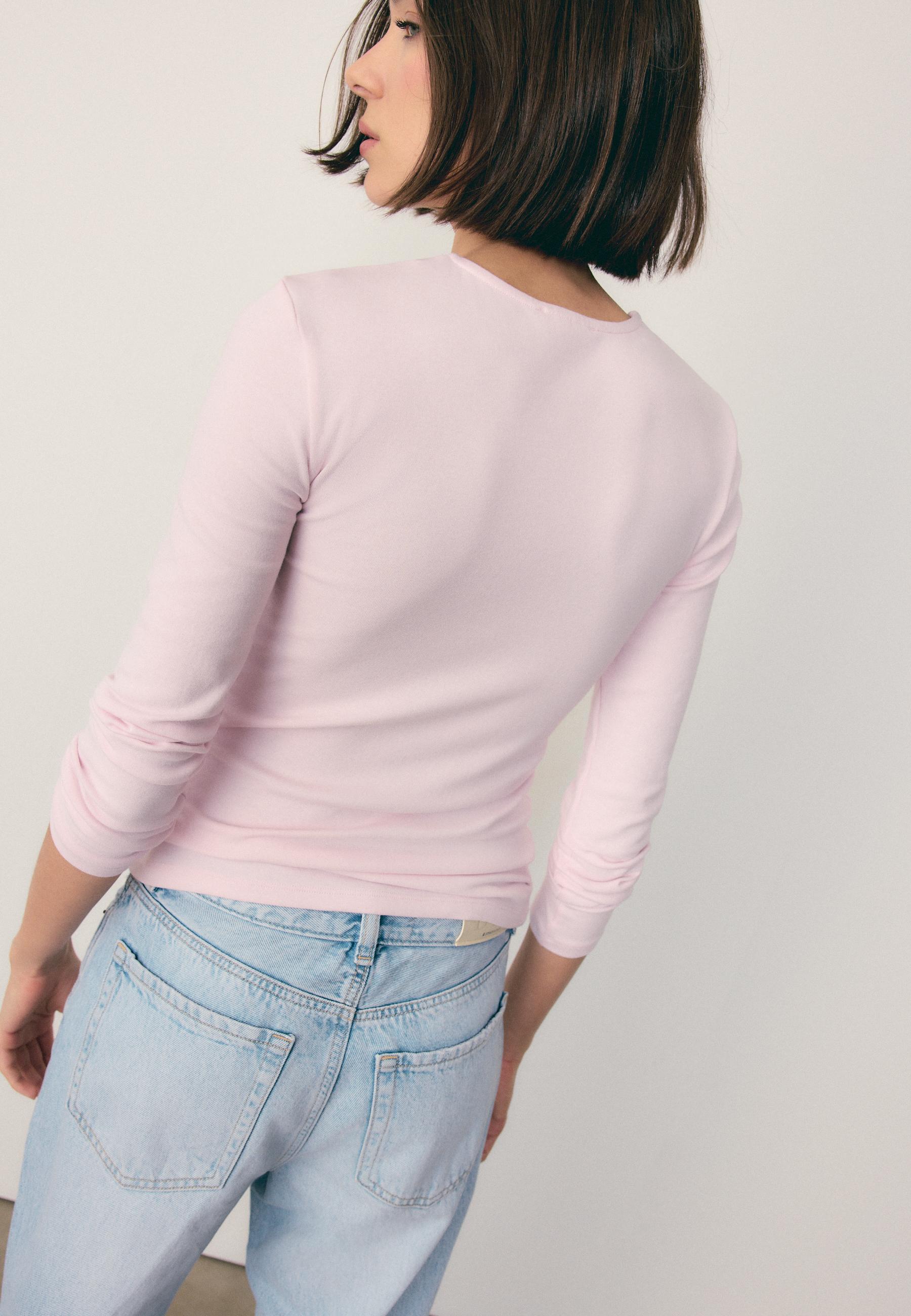 Basic long sleeve T-shirt — Salmon pink