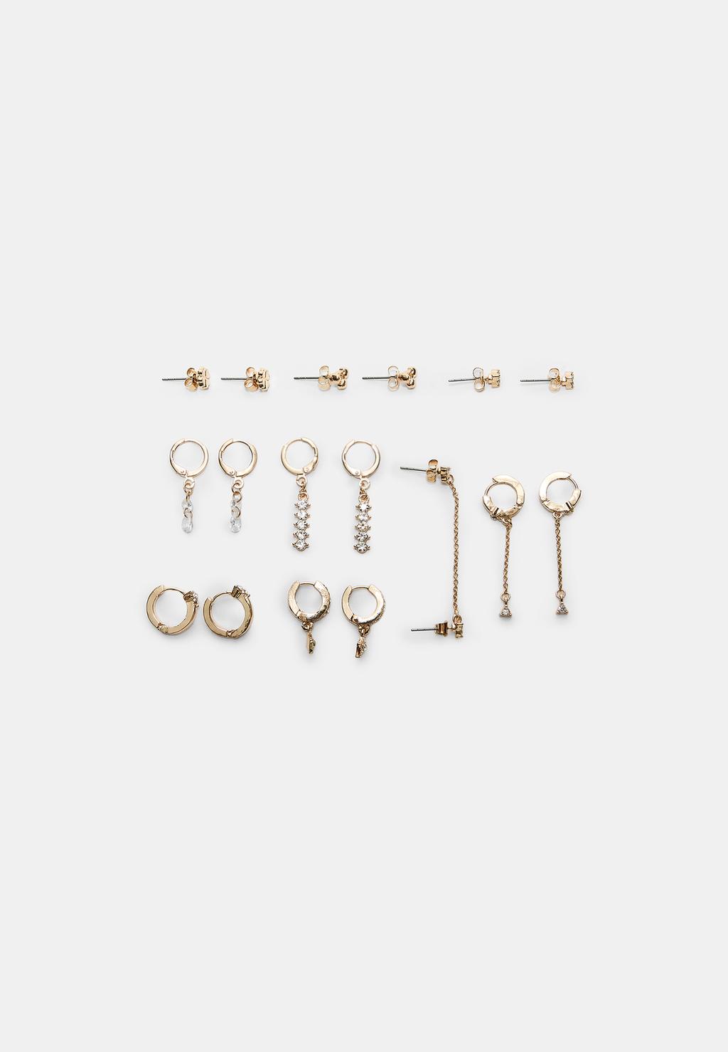 Set 9 pendientes cereza y brillos