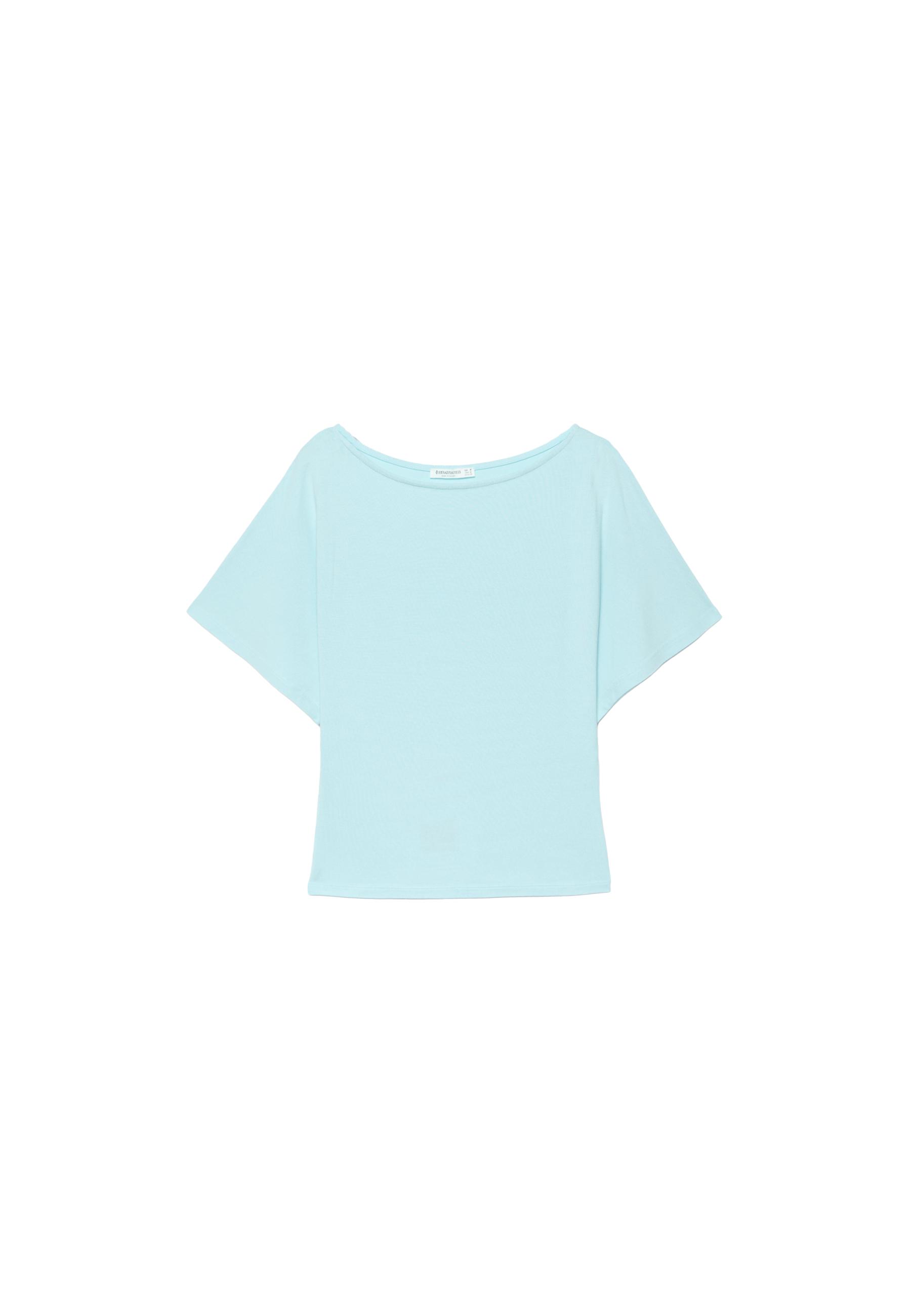 Short sleeve boat neck T-shirt — Turquoise