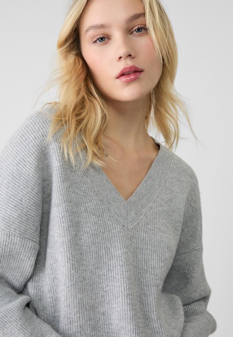 jersey cuello pico enfeltrado