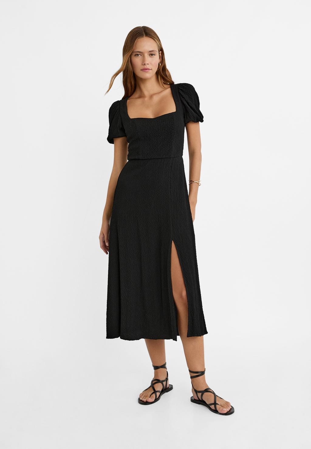 Midi dress with tied back