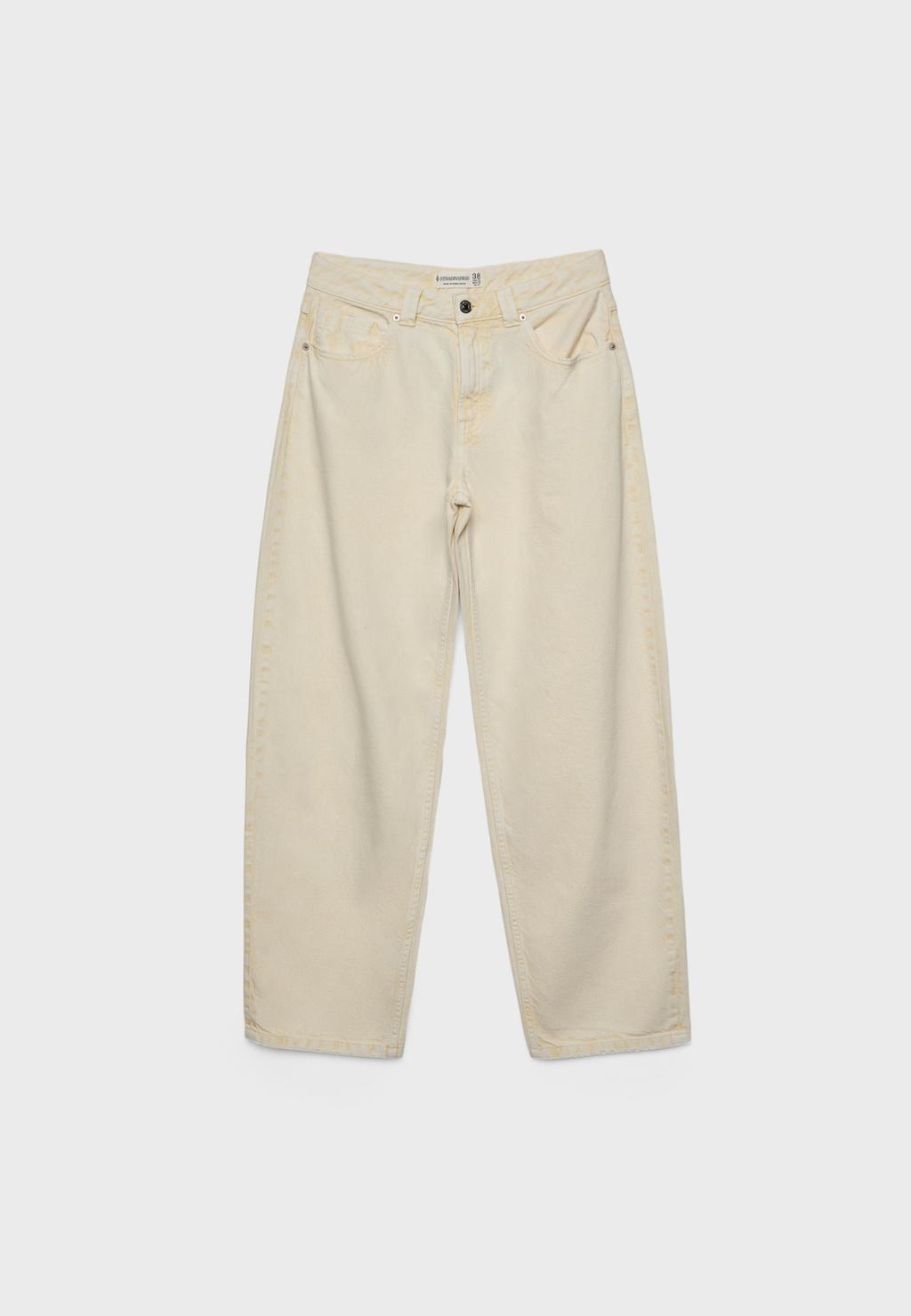 Faded effect balloon barrel baggy jeans