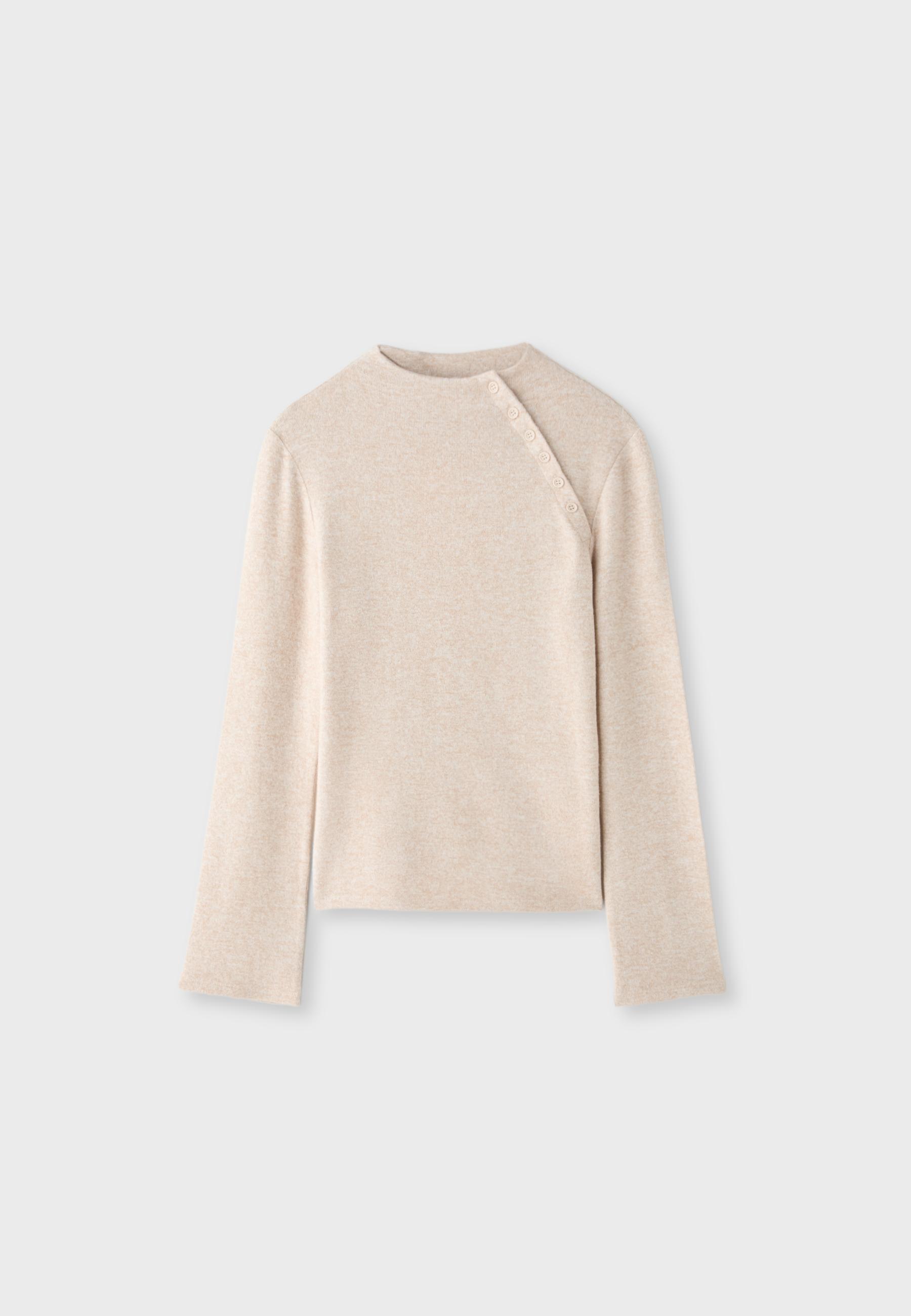 Jersey cuello funel botones