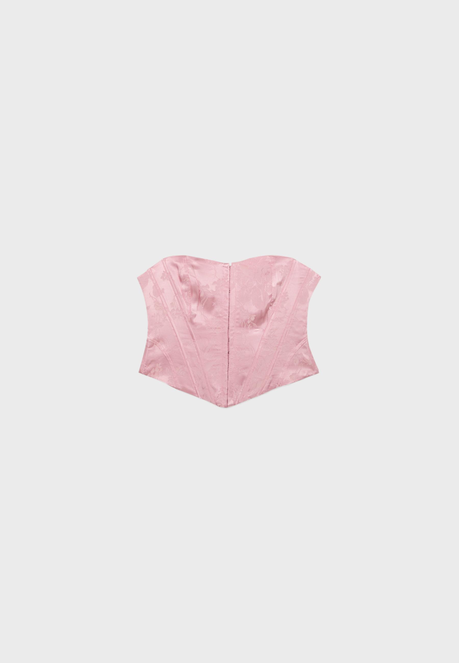 Lace-up corset — Pastel pink