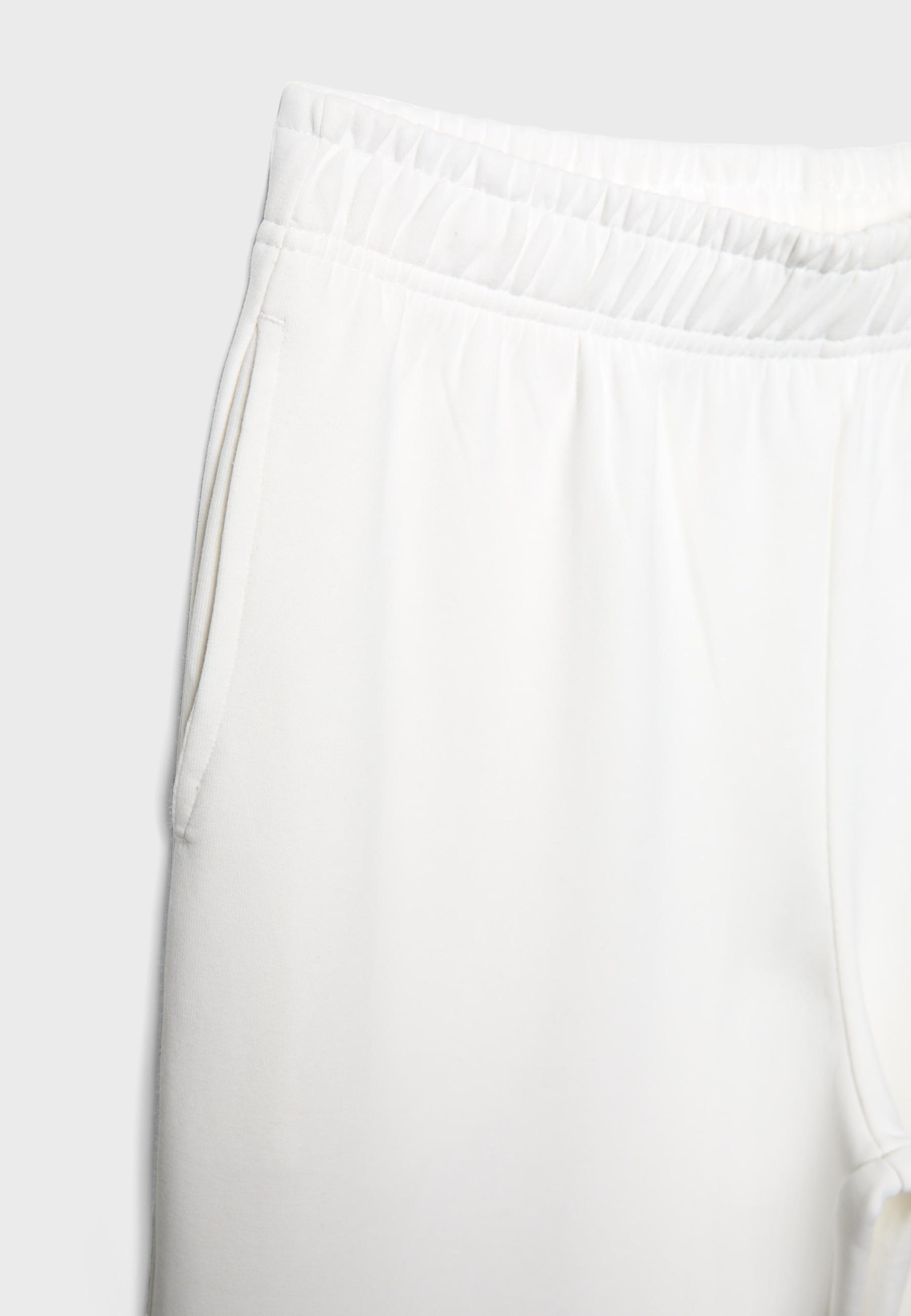 Wide-leg jogger trousers — Ecru
