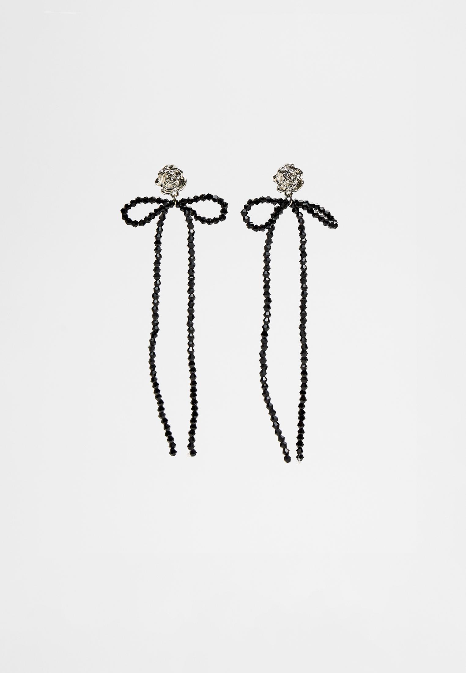 Rose bow earrings women s fashion stradivarius spain