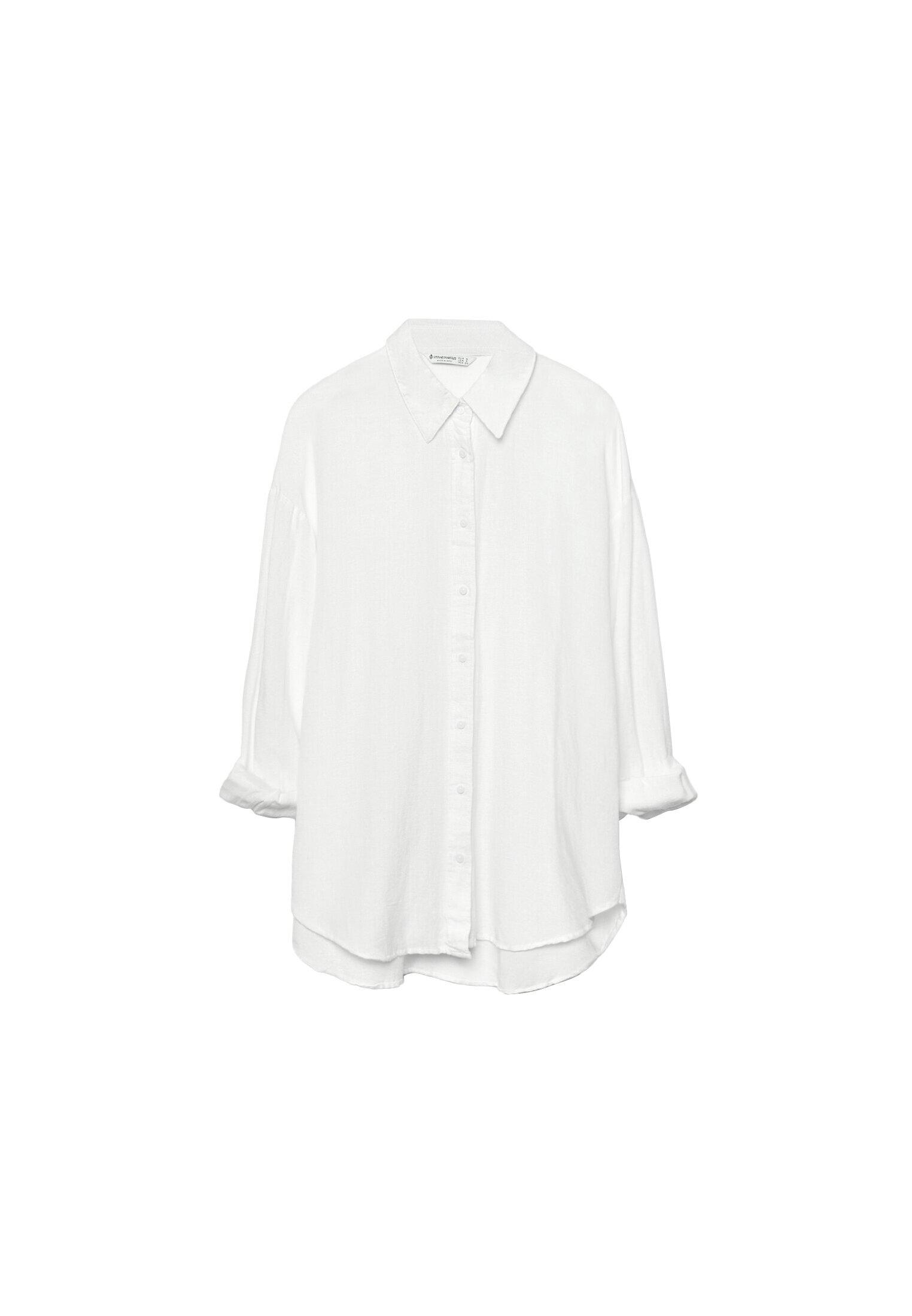 Linen-look flowing shirt — White