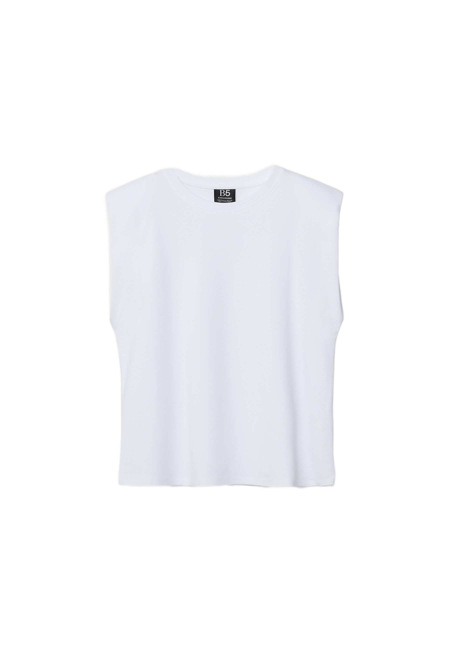 B05 Padded shoulder basic T-shirt — White