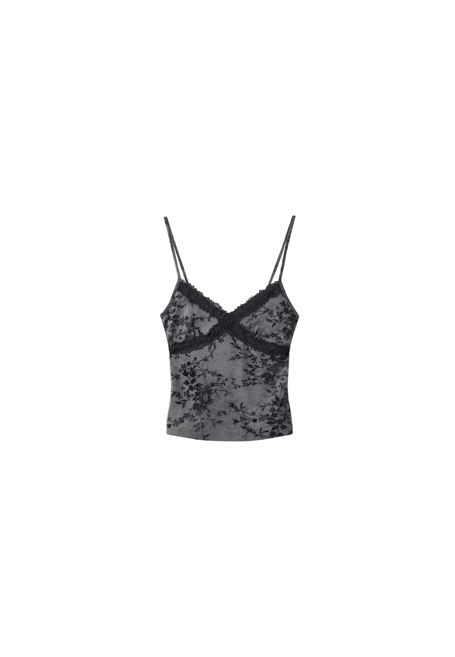 Felted lace fitted top — Dark grey