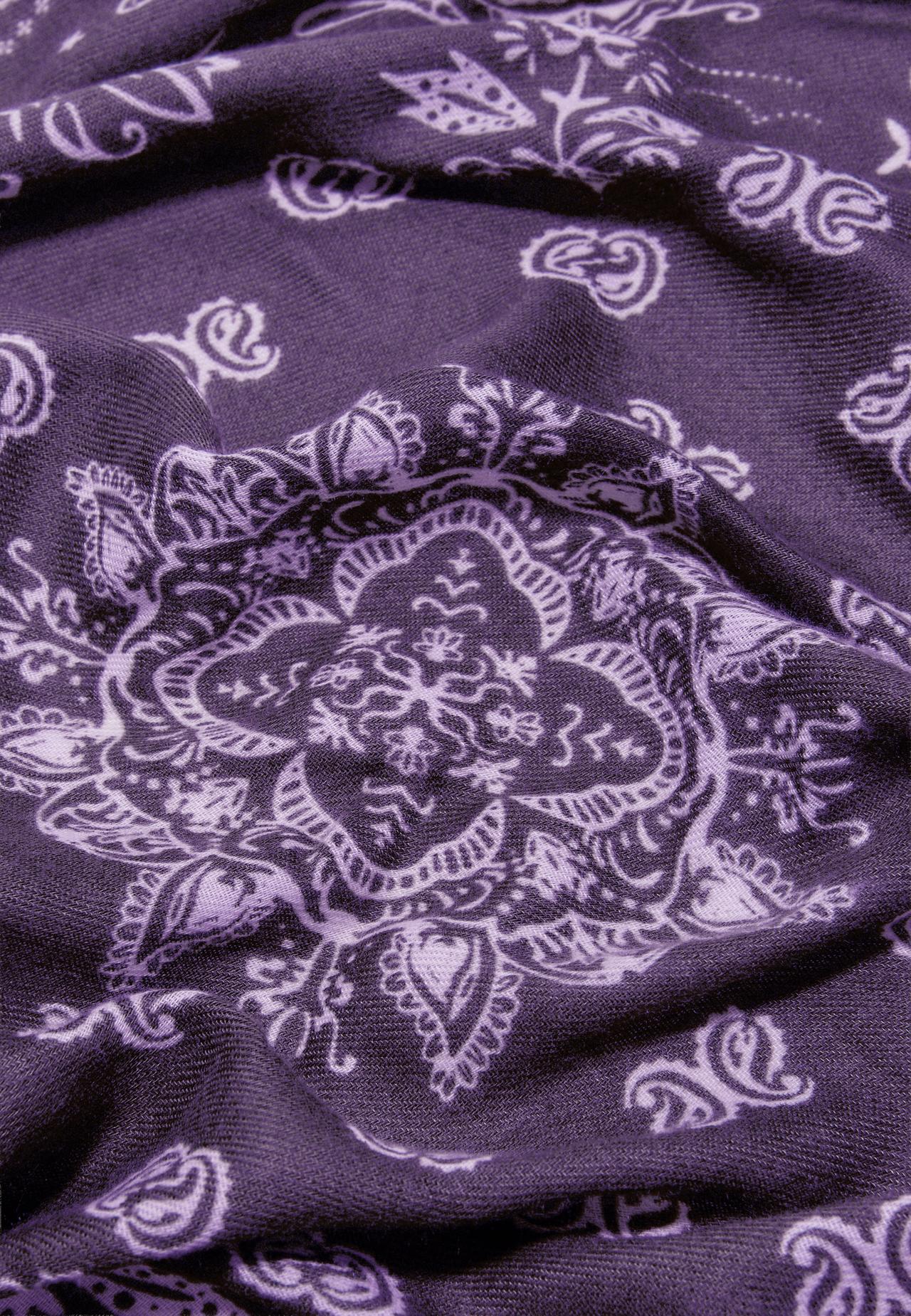 Soft-touch printed bandana scarf — Purple