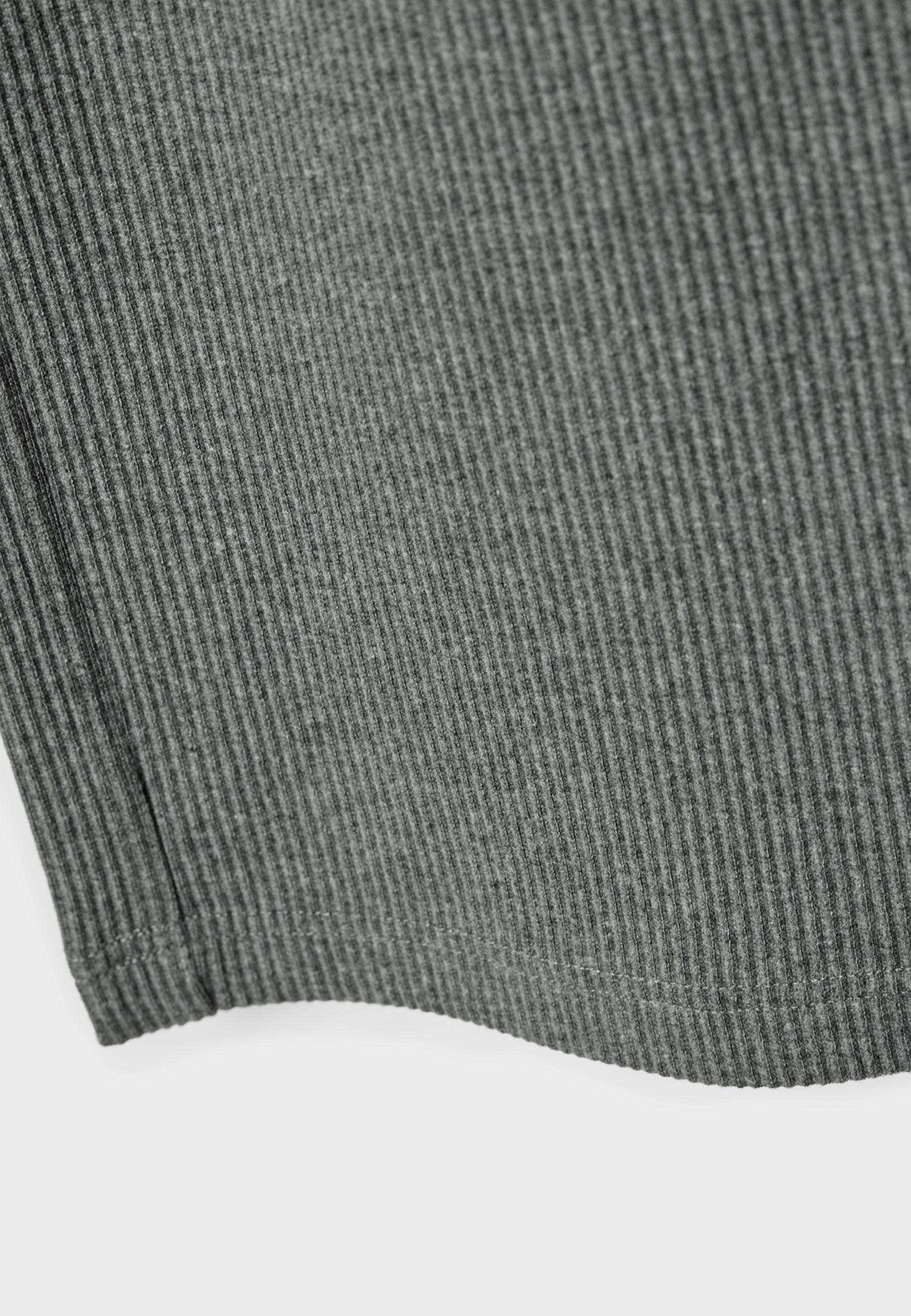 Long knit trousers — Dark grey