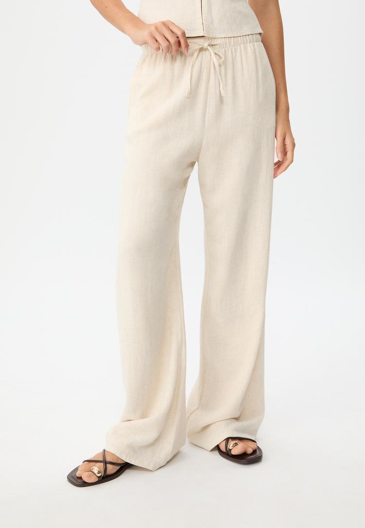 flowing linen blend trousers
