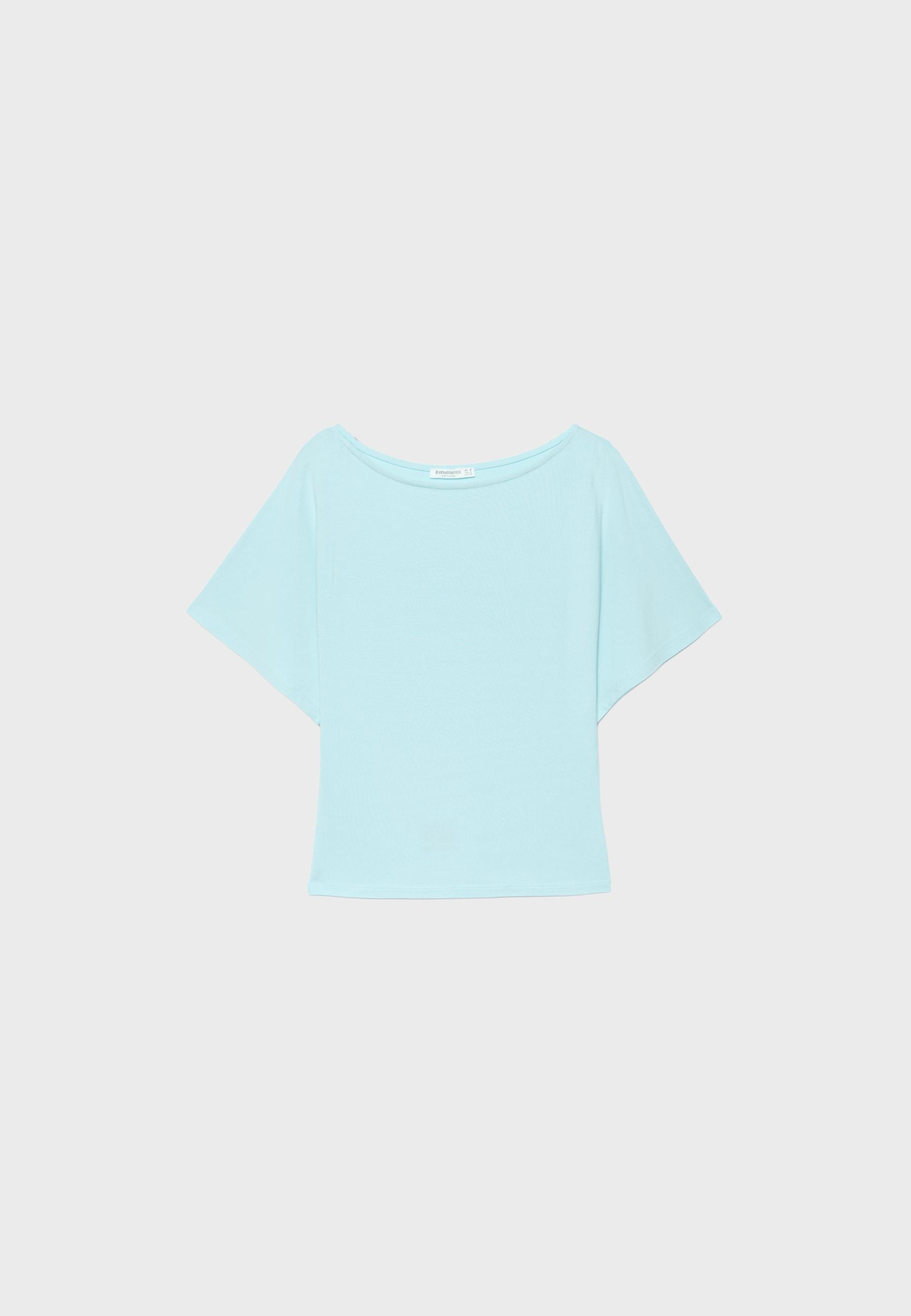 Short sleeve boat neck T-shirt — Turquoise