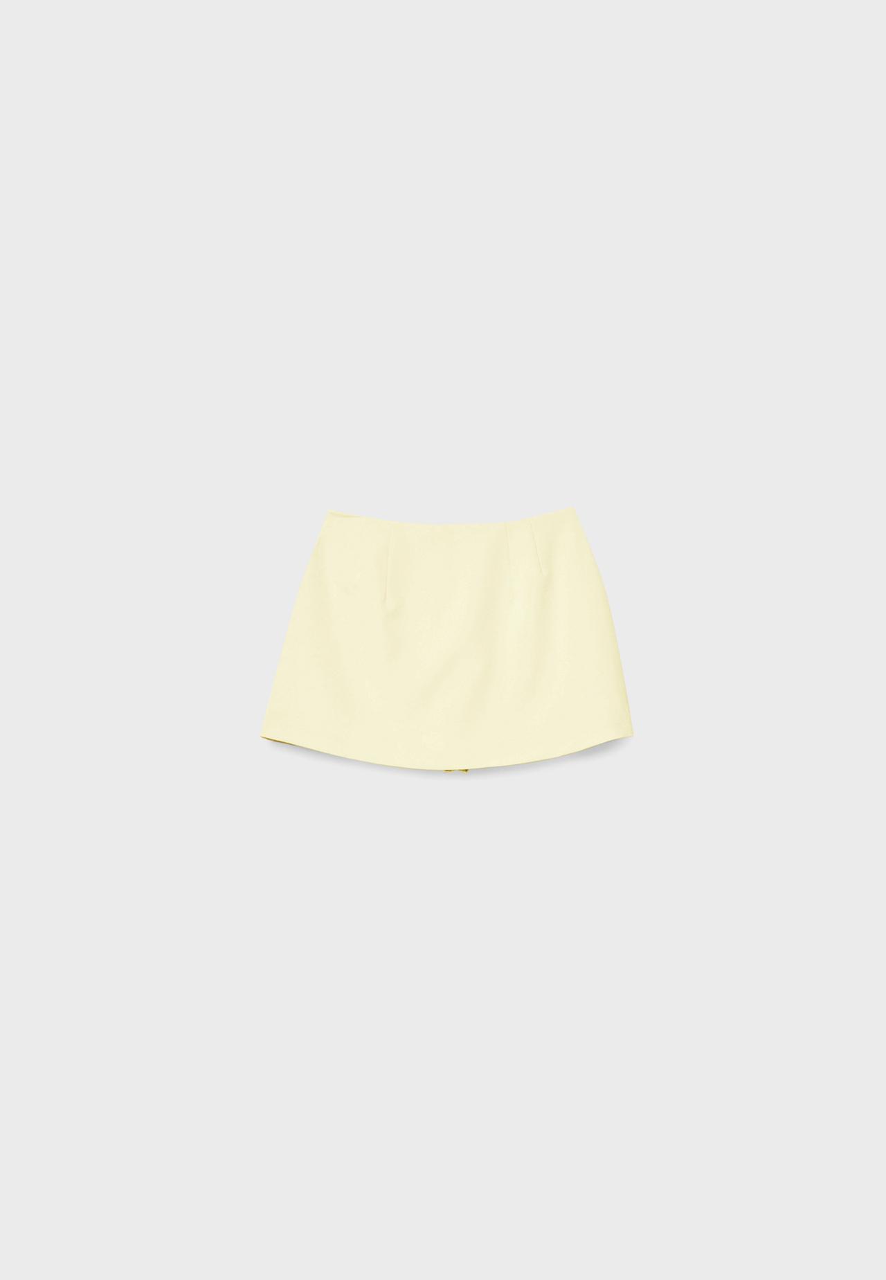 Side split skort — Pastel yellow