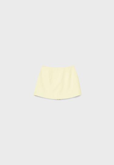 Side split skort — Pastel yellow 7