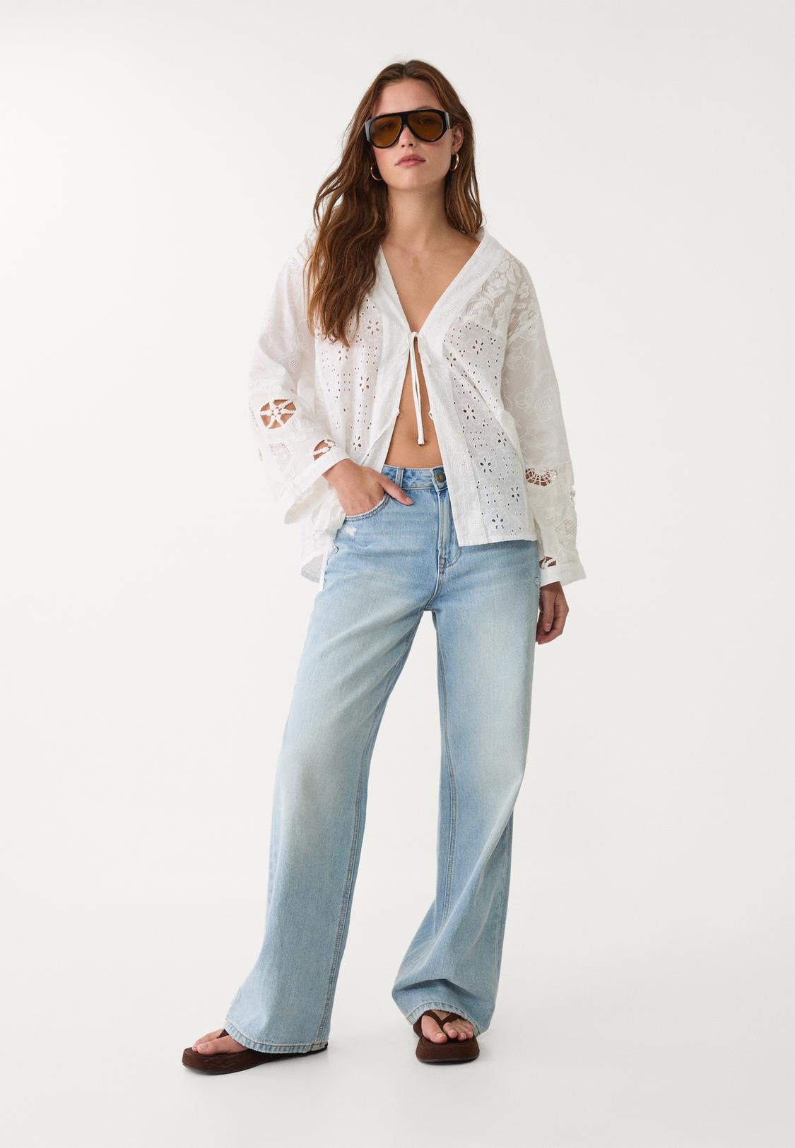 Embroidered patchwork kimono Women's fashion Stradivarius Canada