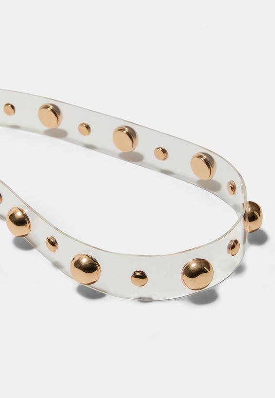 transparante riem met ronde studs