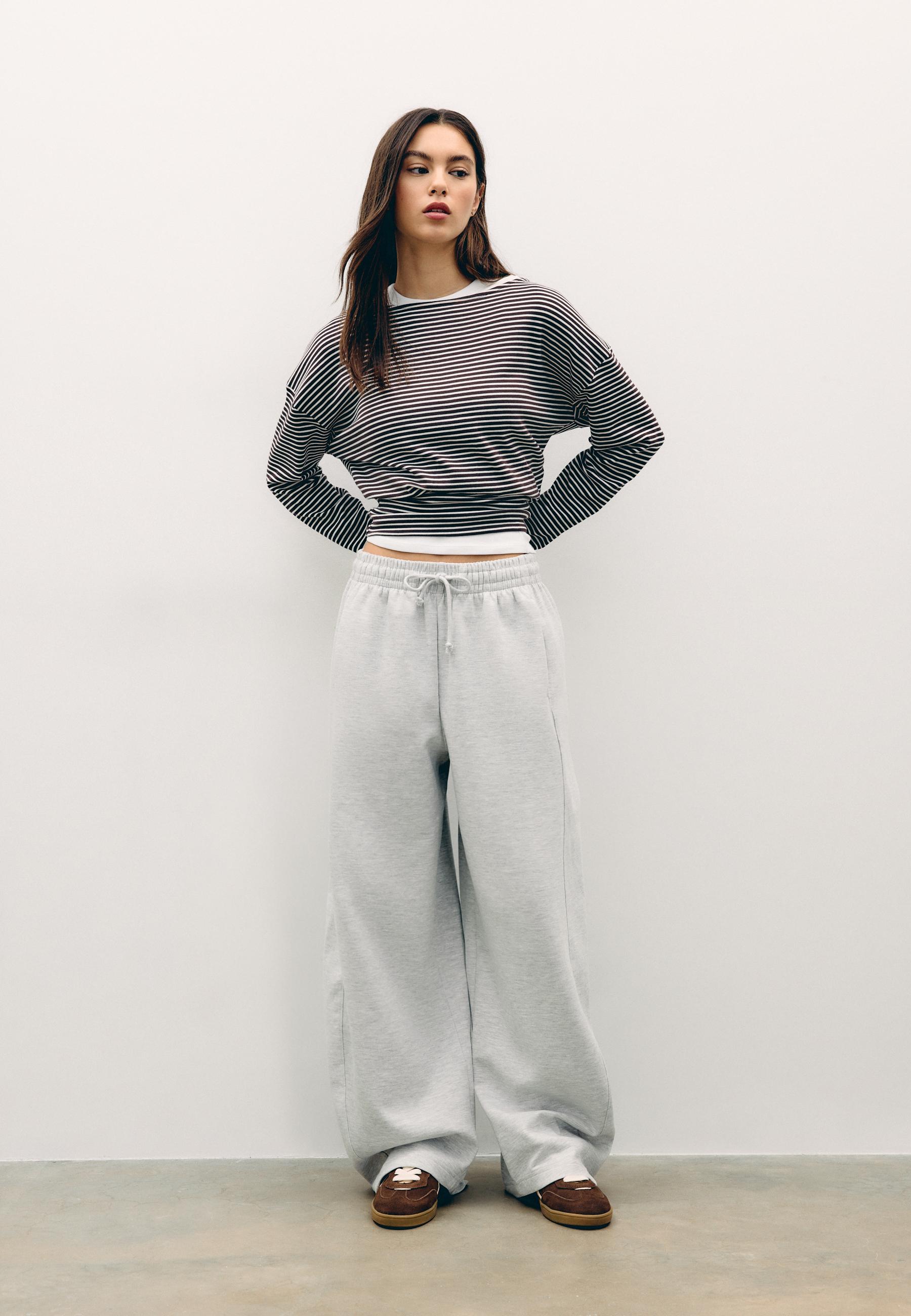 Super barrel jogger trousers — Grey melange