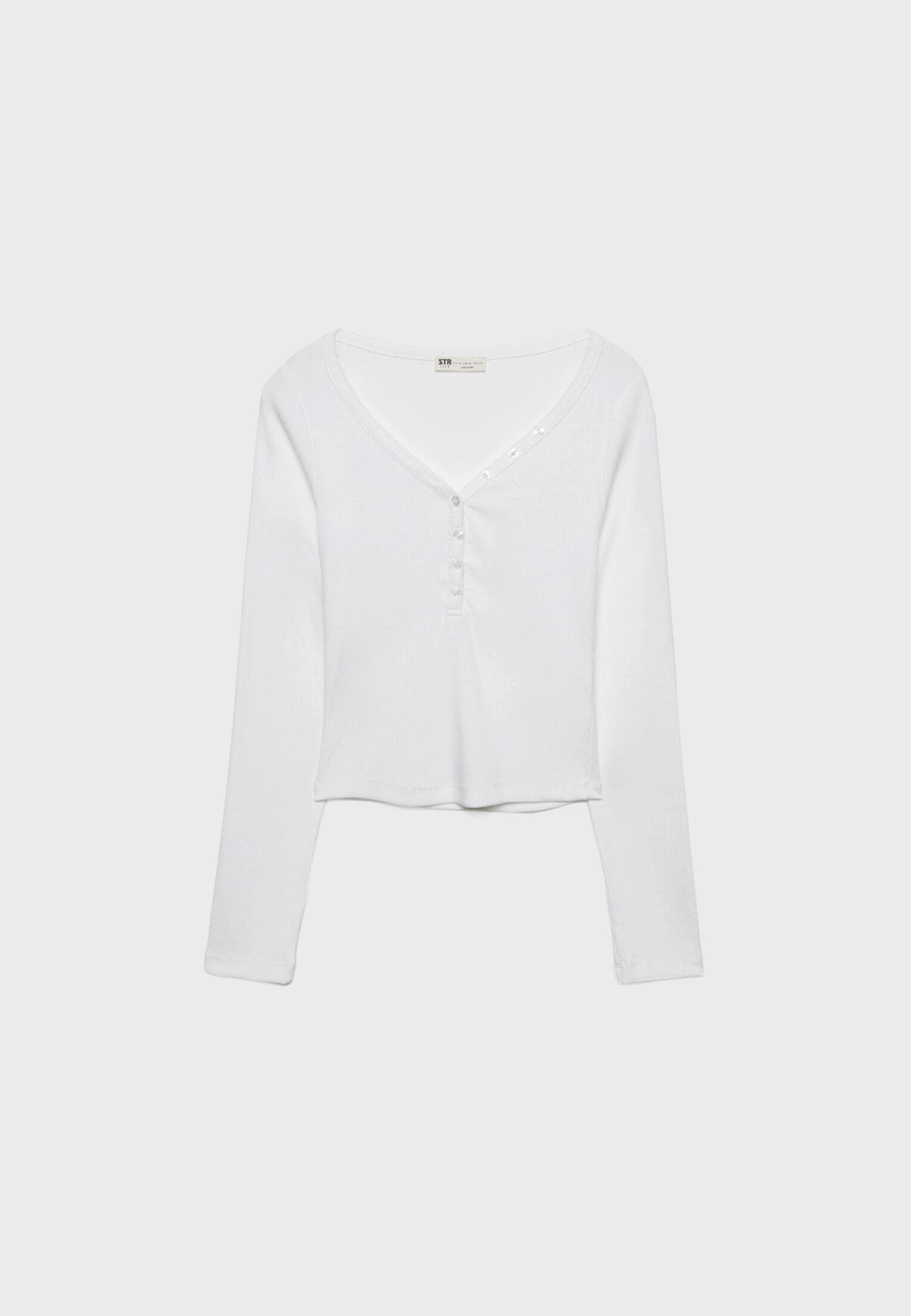 Blouse with buttons — White