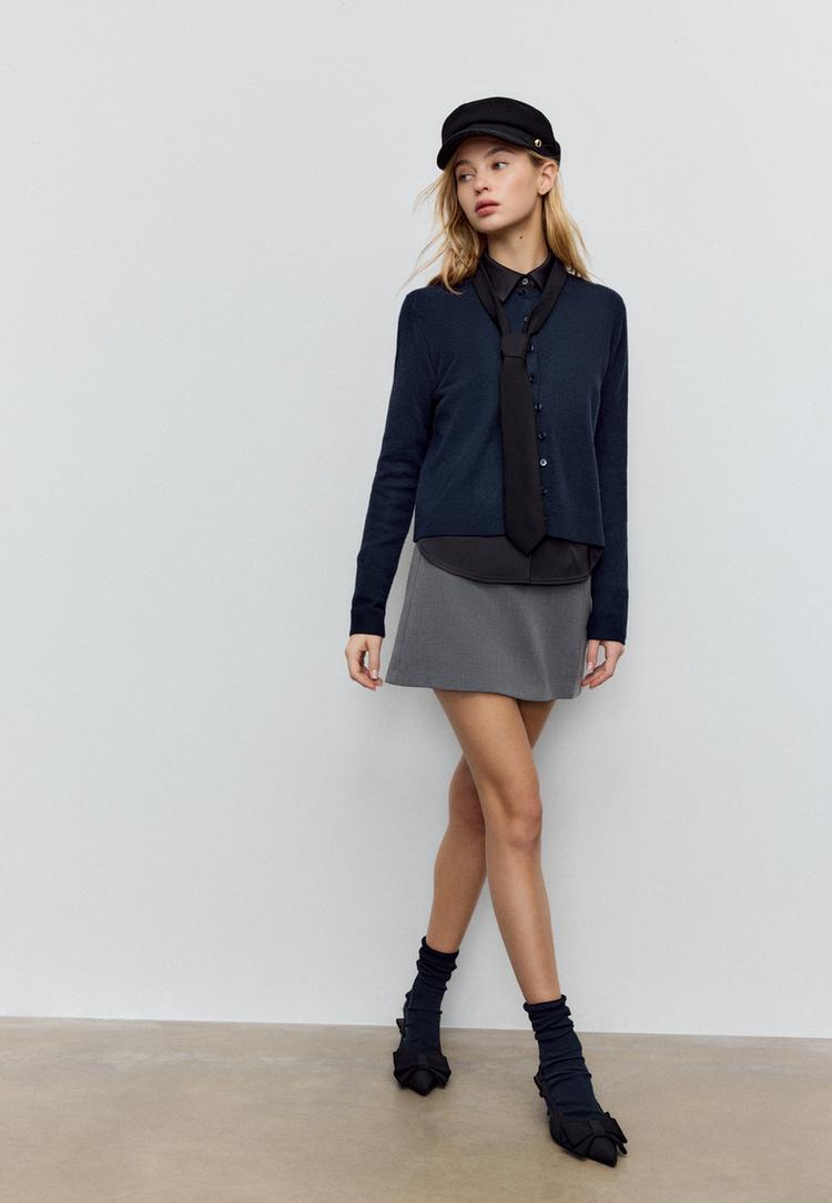 zacht tricot vest met knopen