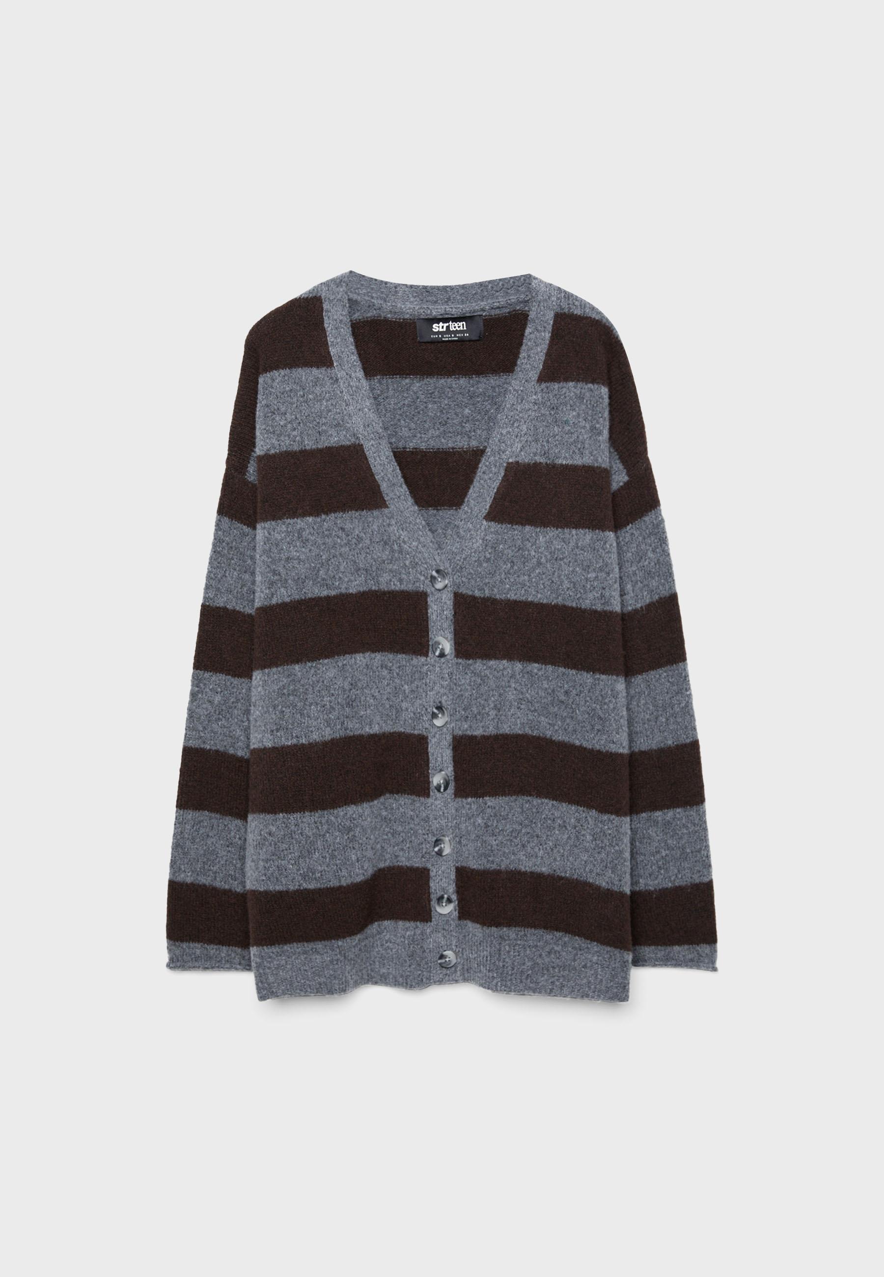 Oversize knit cardigan — Dark grey
