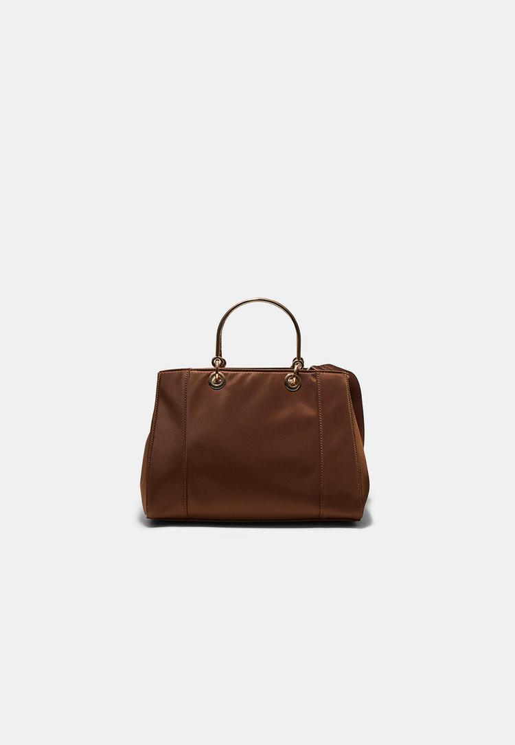Tote-Bag mit Metallgriff Terrakottafarben OS