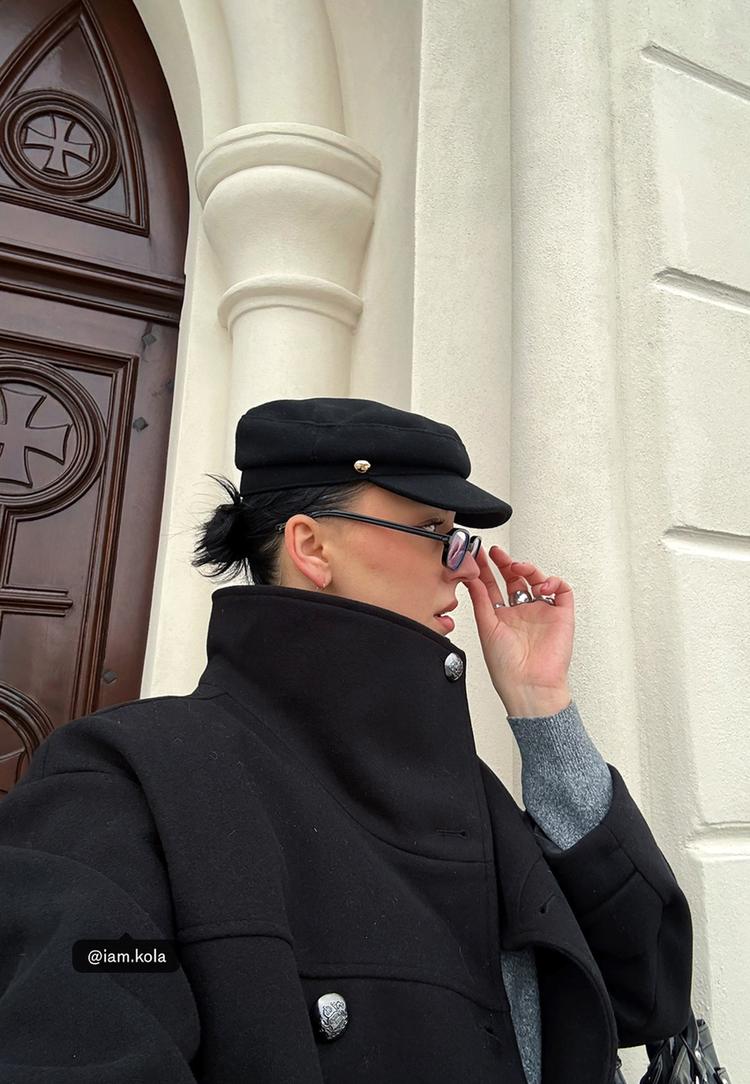 Stradivarius Ναυτικό Κασκέτο Από Δύο Υλικά Navy Blue Os