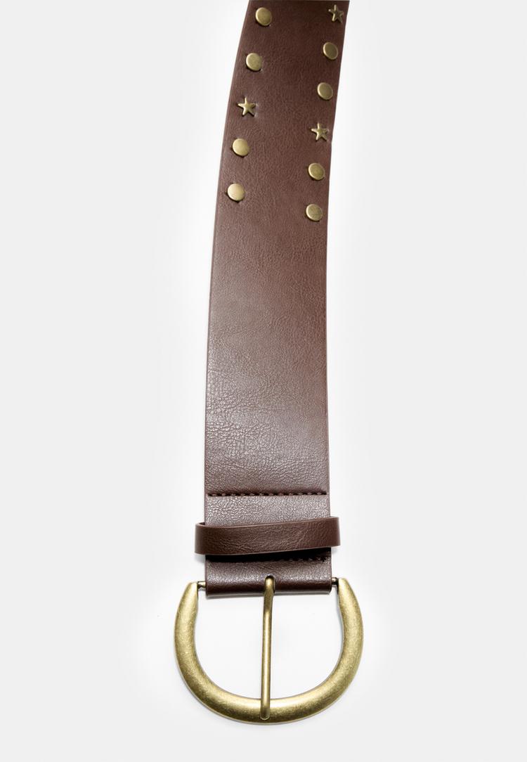 cinturon ancho tachas estrellas