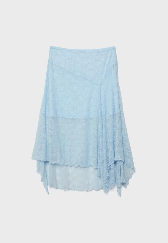 Dantelli midi etek - Görsel 8