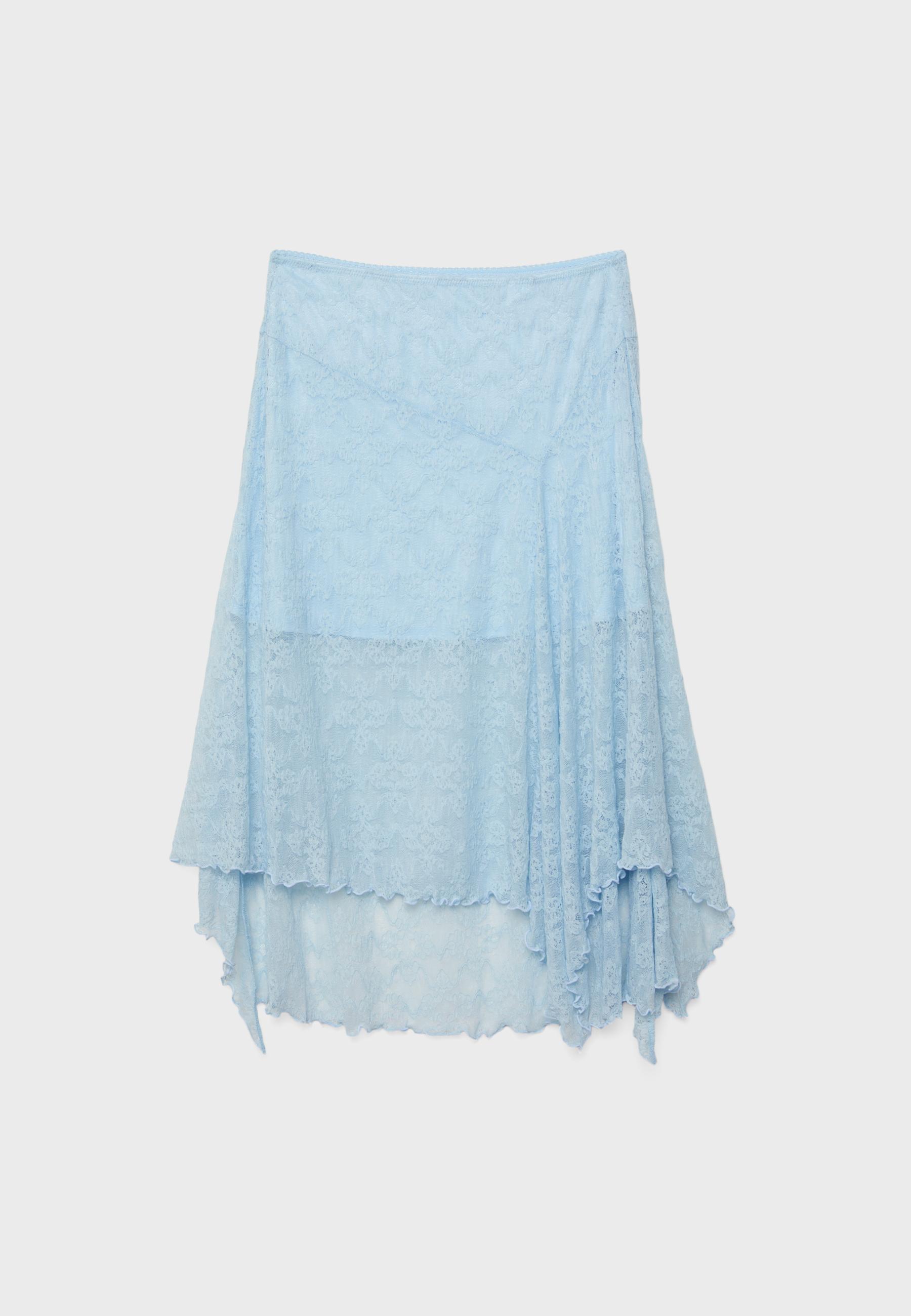 Lace midi skirt — Sky blue