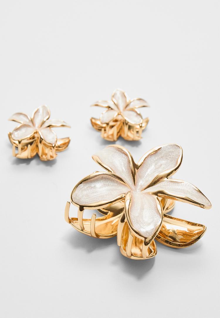 set 3 pinzas flor