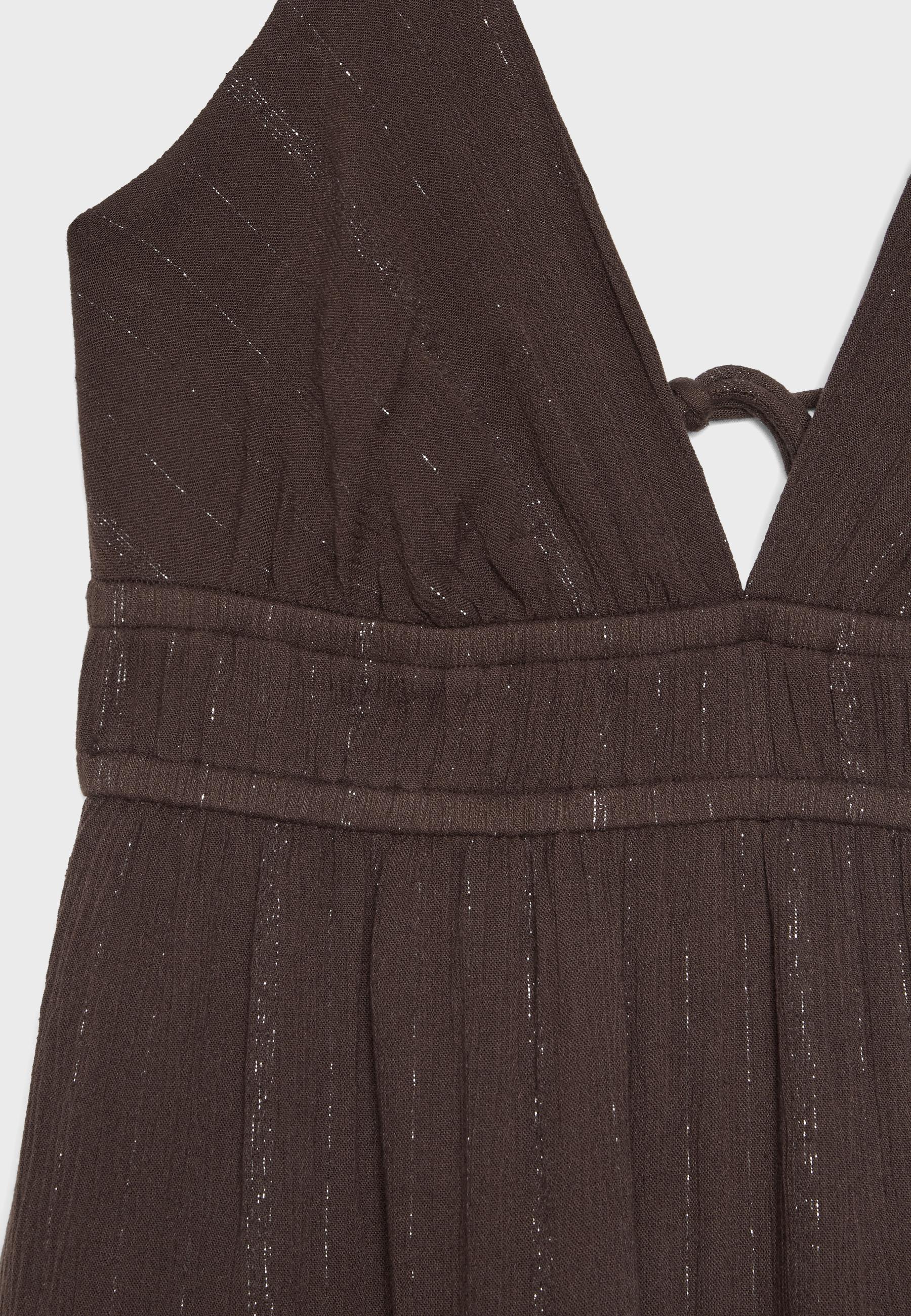 Short dress with open back — Brown