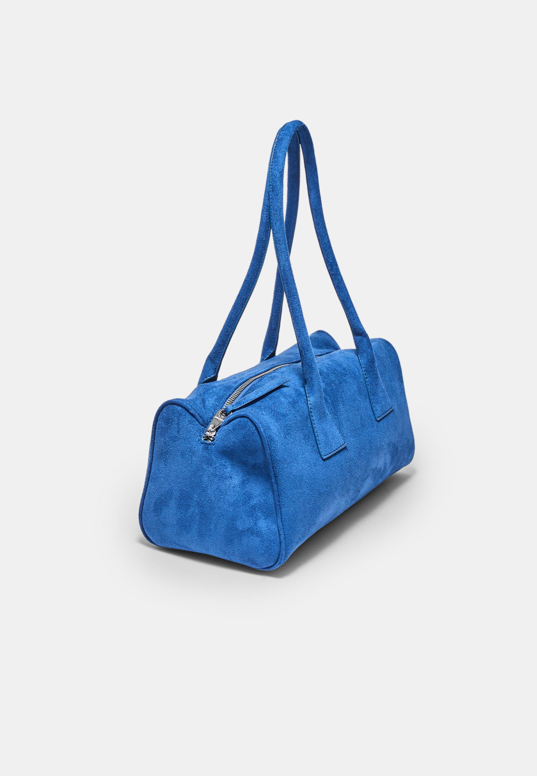 Faux suede bowling bag — Blue