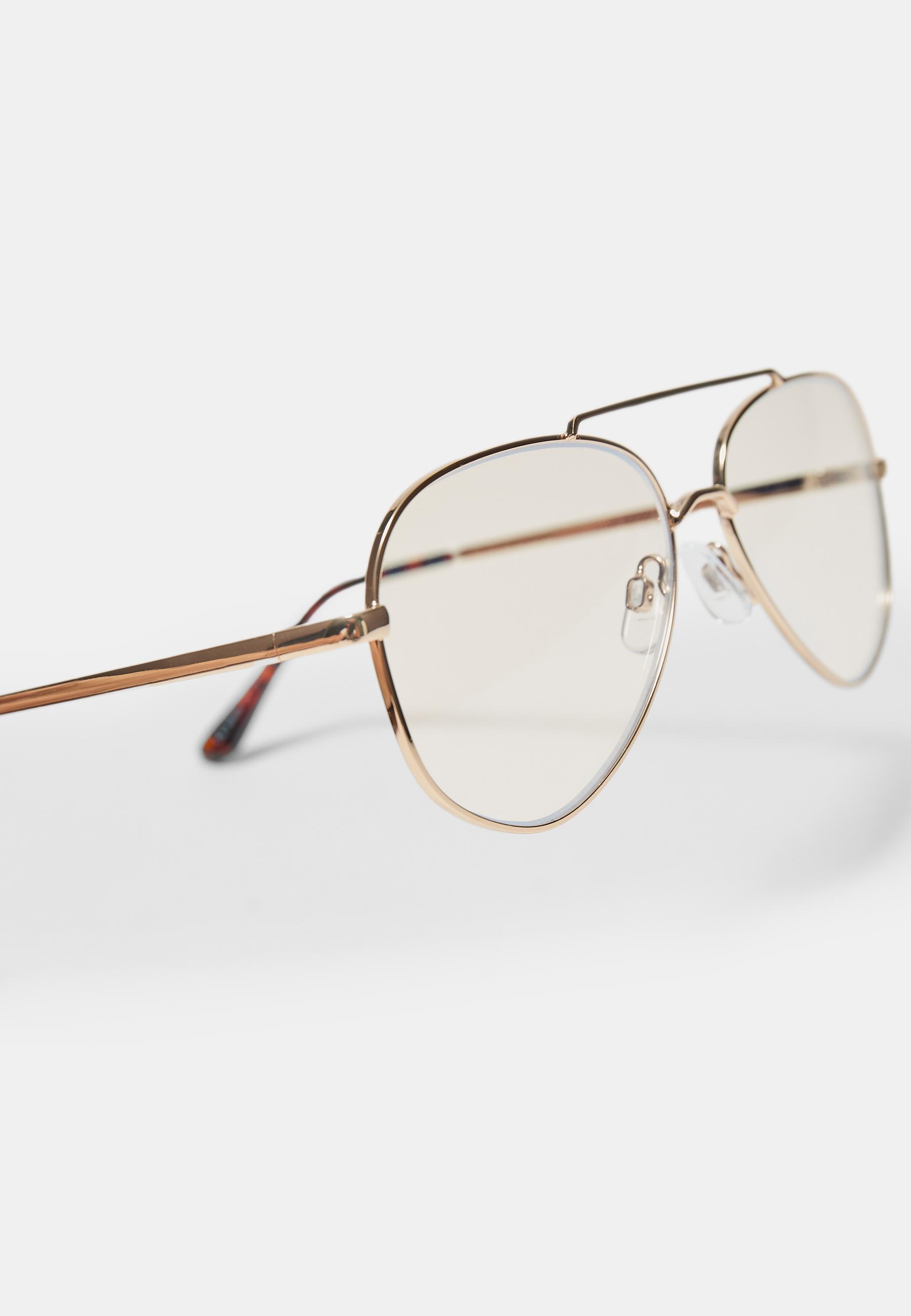 METALLIC BLUE LIGHT FILTER GLASSES — Gold