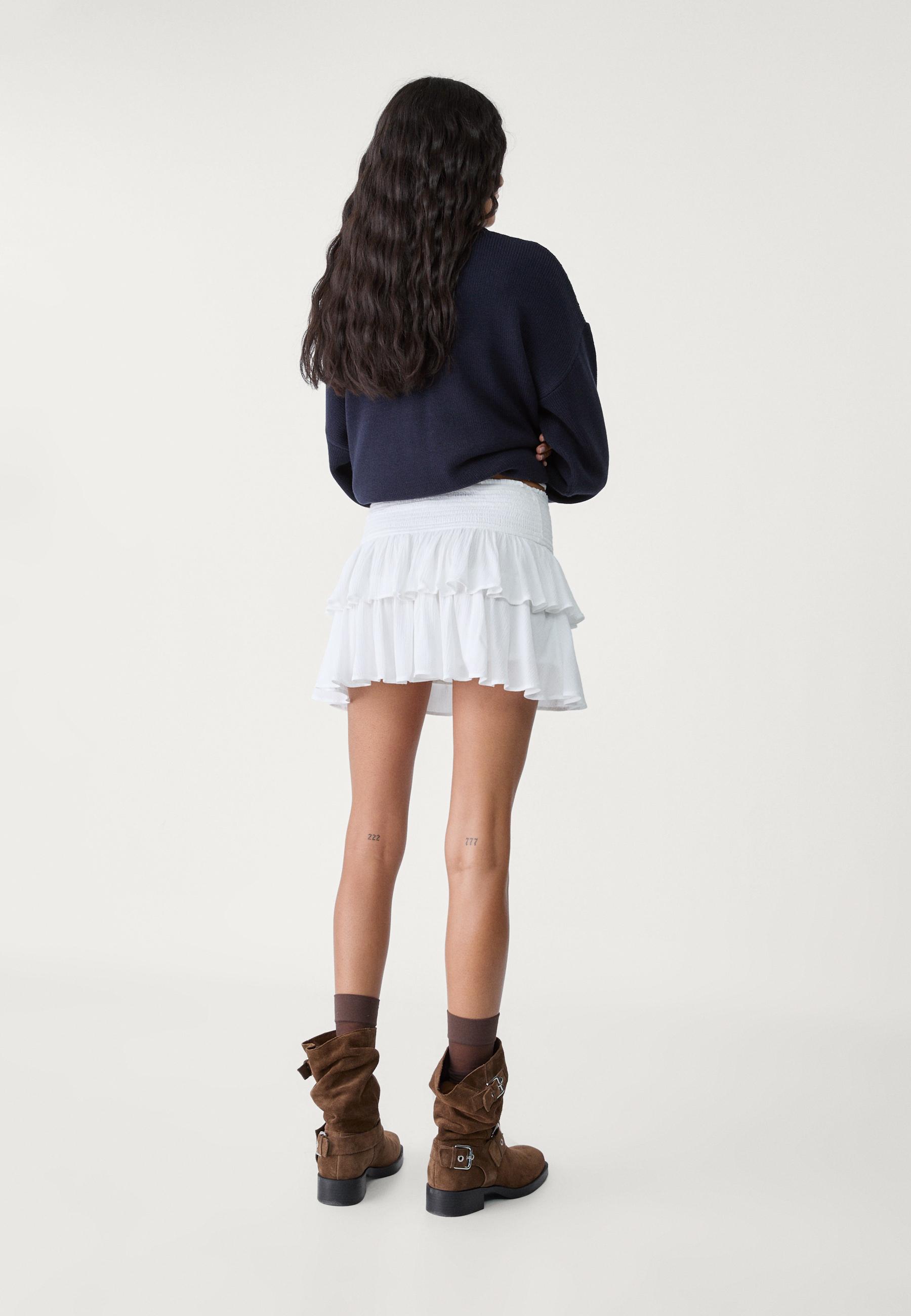 Ruffled mini skort - Women's fashion | Stradivarius United