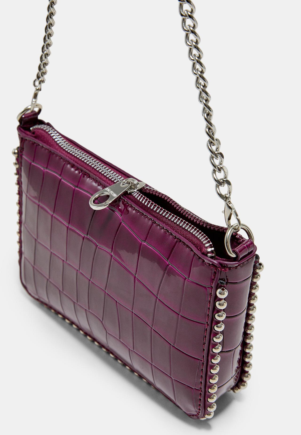 Mini mock croc bag — Fuchsia