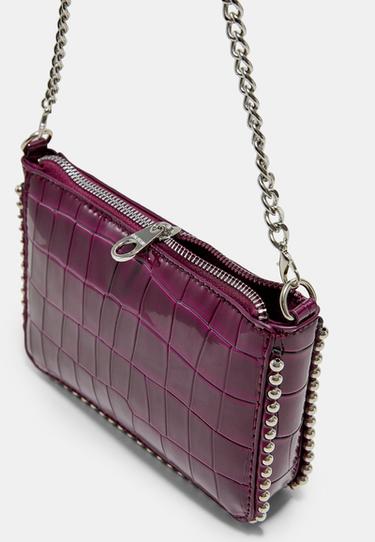 Mini mock croc bag — Fuchsia 5
