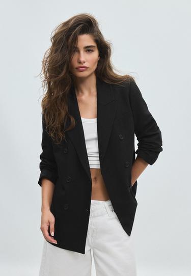 Fitted blazer with buttons — Black 1