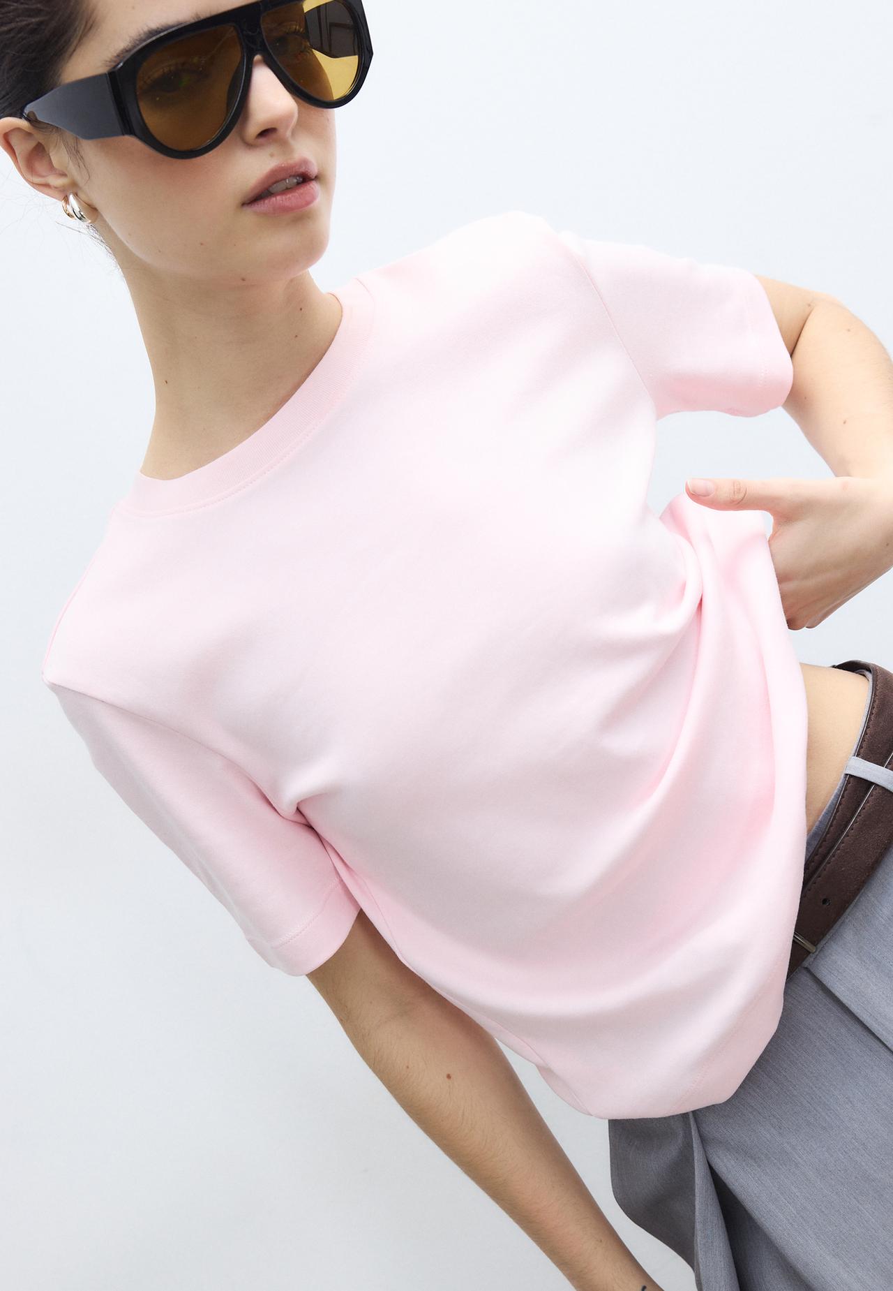 B01 Heavy weight regular fit basic T-shirt — Pastel pink